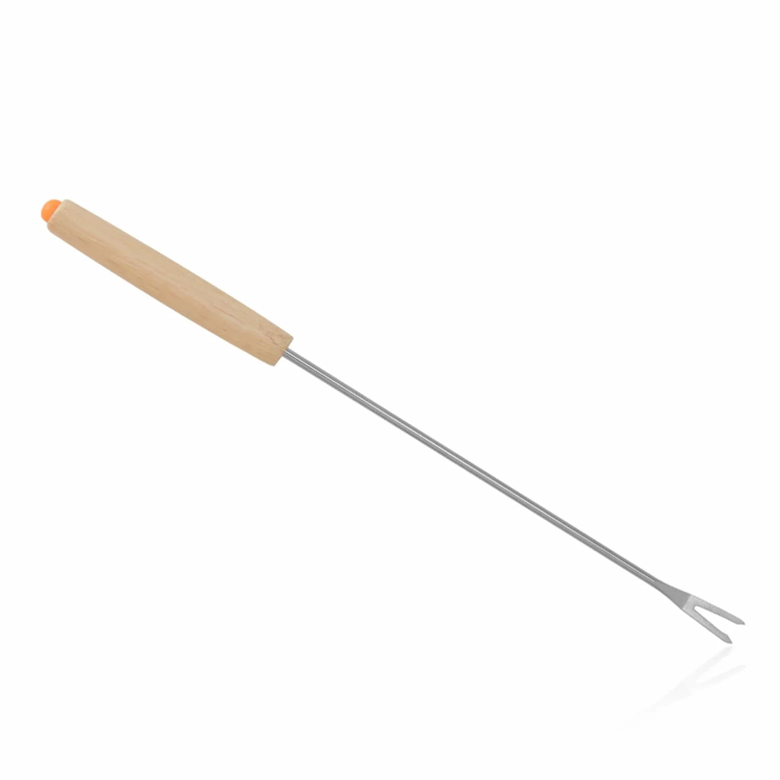 Widelce do Fondue ze Stali Nierdzewnej, Opakowanie 6 szt., Szaszłyki do Fondue Wielokrotnego Użytku, Drewniana Rączka, Idealne do Fondue Czekoladowo-serowego, Pikniki, Kemping
