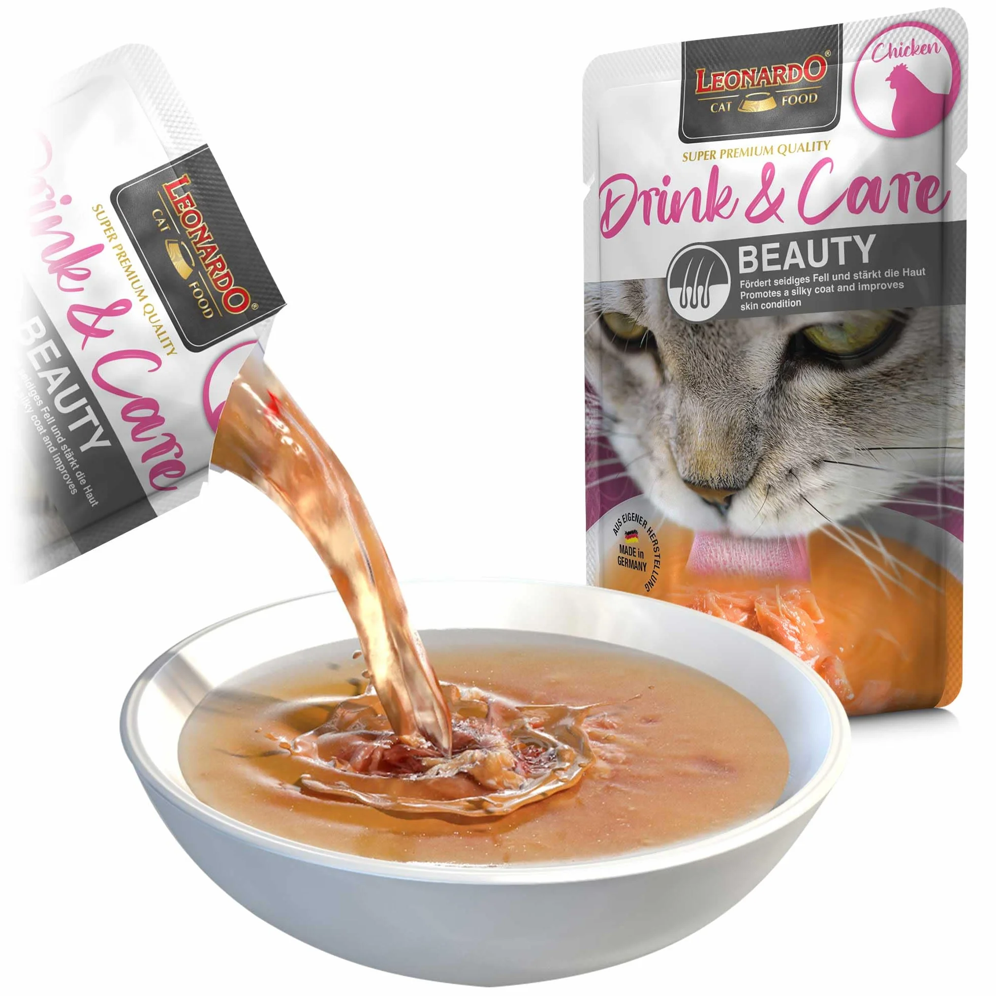 Leonardo Drink & Care Beauty Chicken 40 g karma uzupełniająca dla kotów