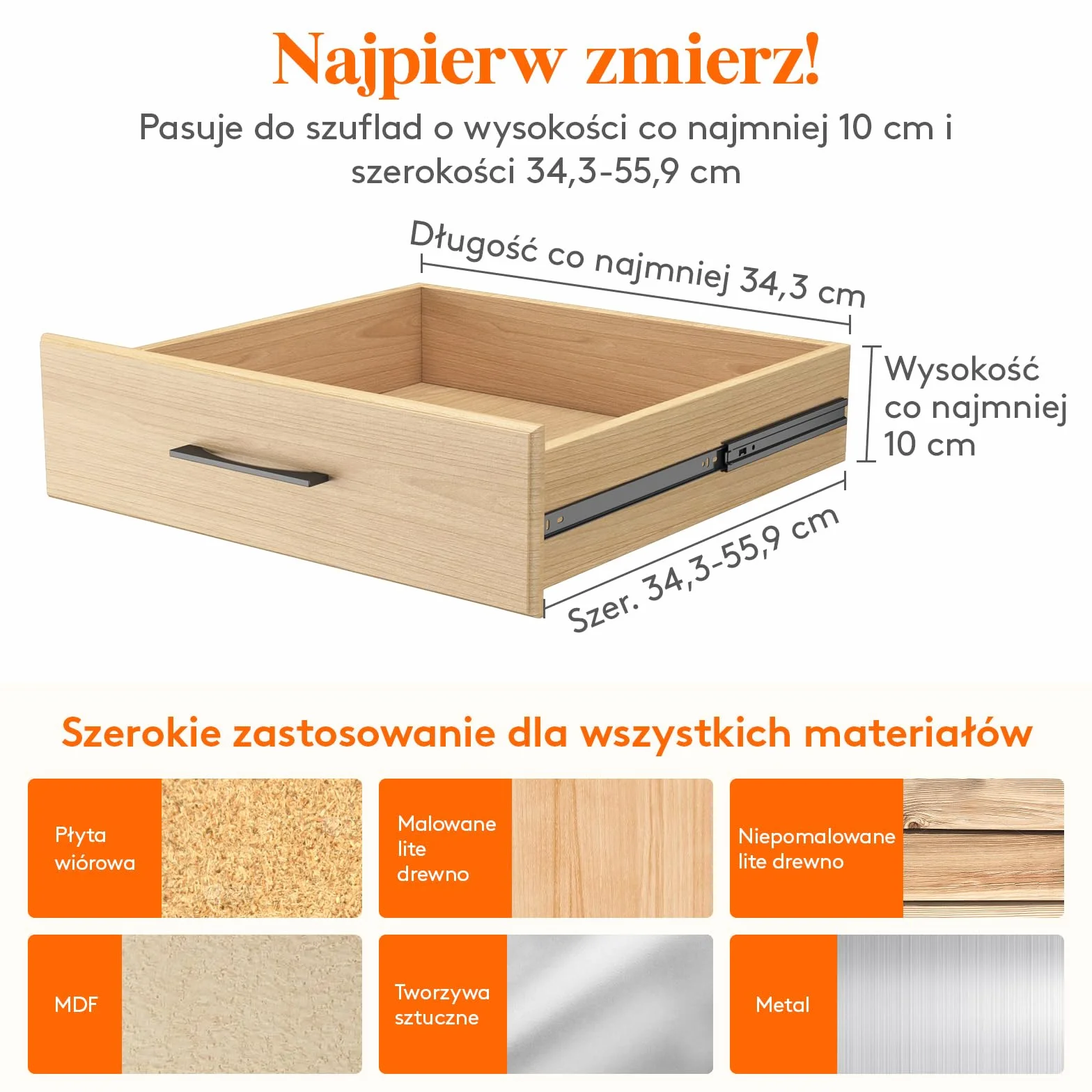 Lifewit 5-pak przegródek do szuflad o wysokości 10 cm, regulowane organizery na ubrania, rozszerzalne separatory komody w sypialni/łazience/kuchni/biurze