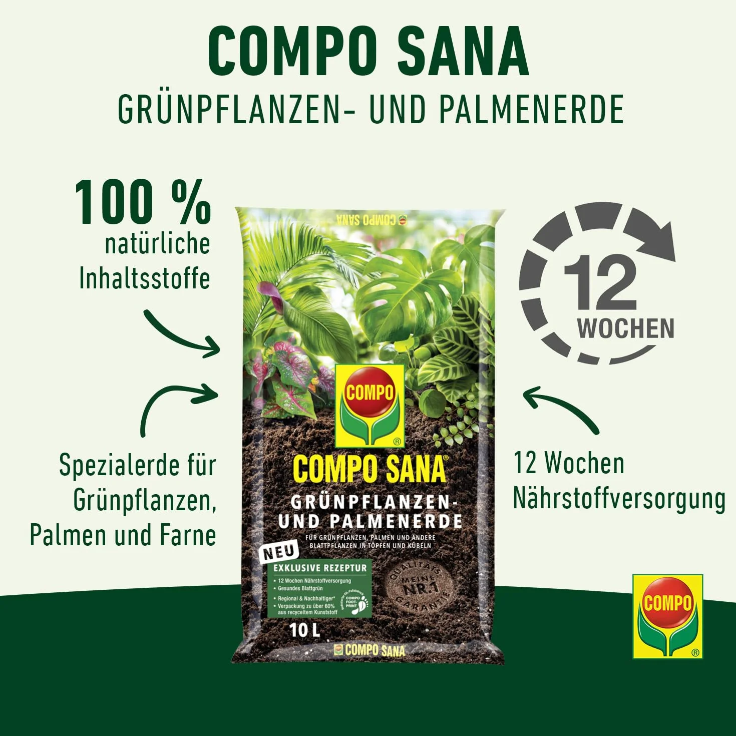 Compo Sana 1143102004 Kompost Palmowy, 10 litrów