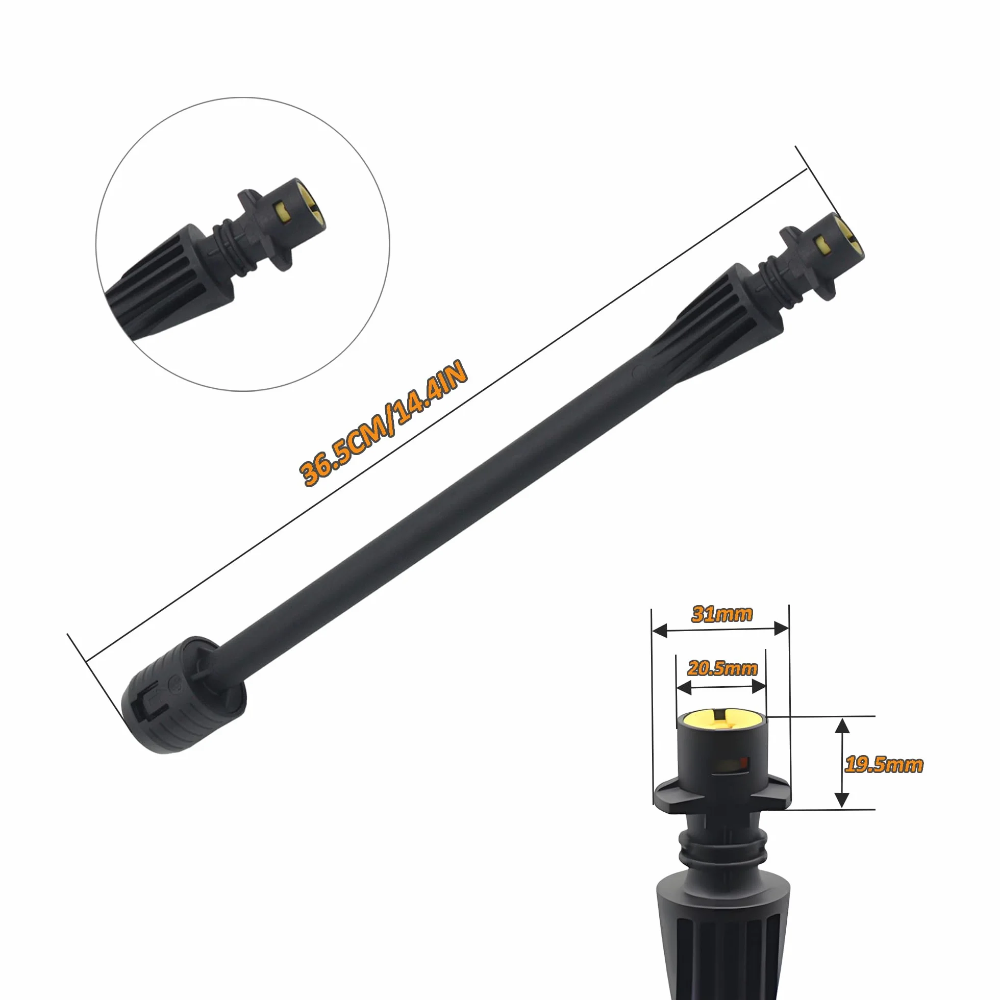 Dirt Blaster Lanca do Karcher K2, K3, K4, K5, K6, K7, Dirt Blaster, kompatybilna z myjką ciśnieniową Karcher / Lavor / Parkside, dysza wirnika dmuchawy brudu, regulowana lanca Power Jet