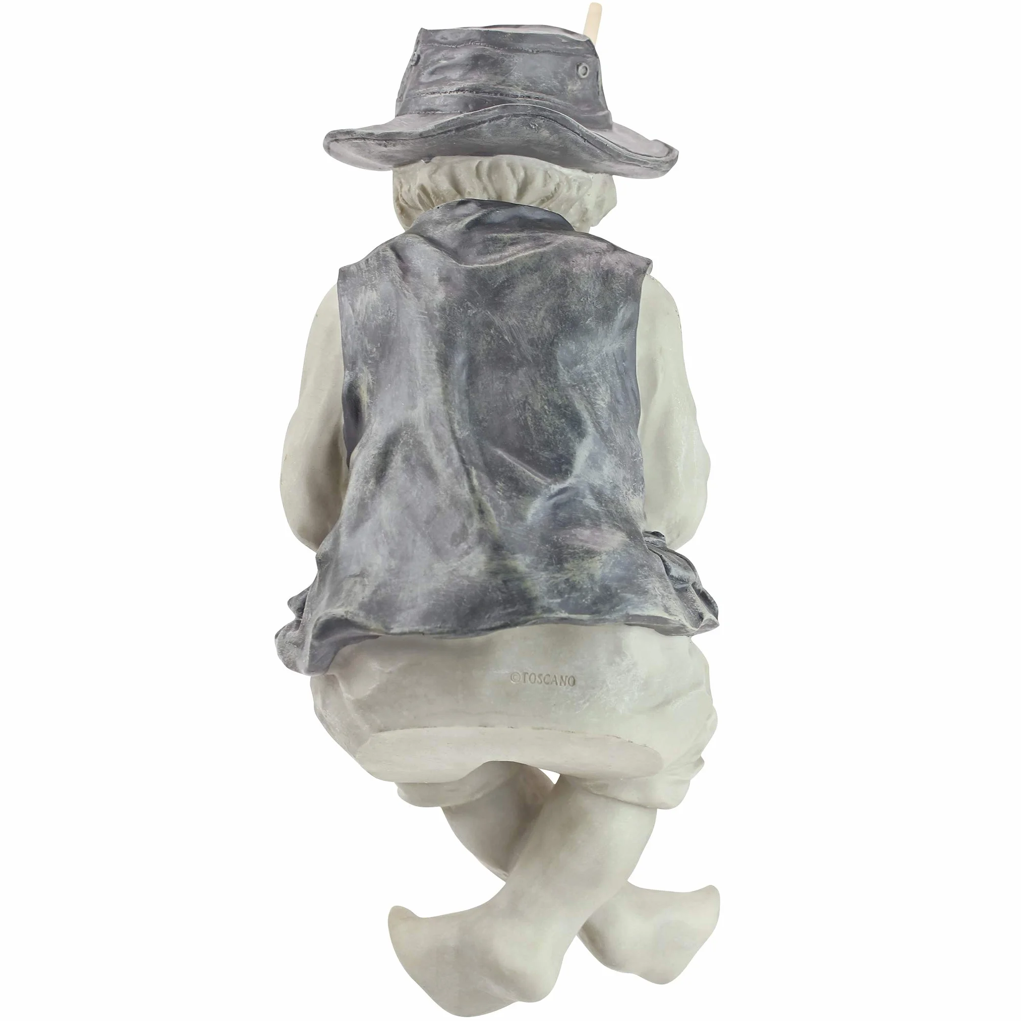 Design Toscano NG32122 Fryderyk Mały Rybak z Awinionu Chłopiec Wędkarstwo Ogród Statua, 38 cm, Żywica Poliestrowa, Dwukolorowy Kamień