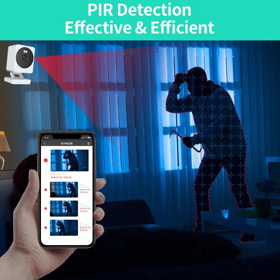 Tuya Smart 2K WiFi kamera nadzorująca zewnętrzna z noktowizorem kolor, czujnikiem ruchu PIR i kartą pamięci 64G