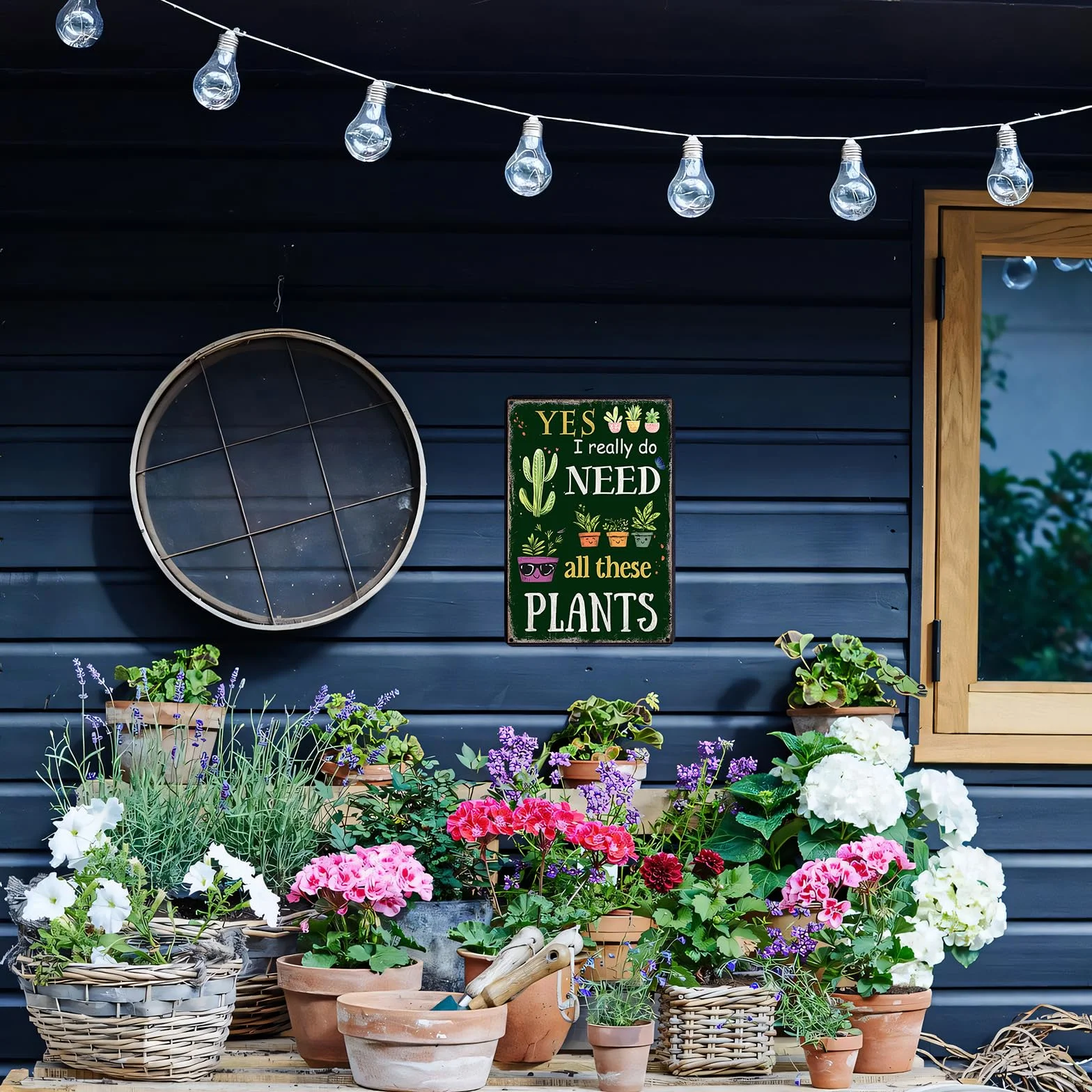 Śmieszne znaki ogrodowe na zewnątrz - Yes I Really Do Need All These Plant Plakat Metalowy znak na patio, podwórko, patio i werandę 30 x 20 cm