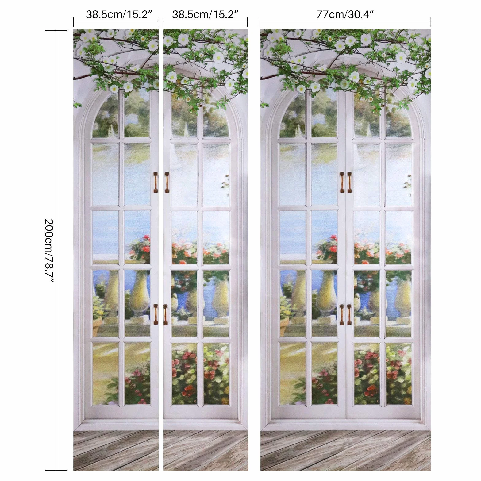 M.Z.A Naklejka na drzwi mural naklejka 3D wodoodporna samoprzylepna PCW usuwalna ogród krajobraz wzór sztuka ścienna tapeta do domu biura dekoracja 76 cm x 190 cm