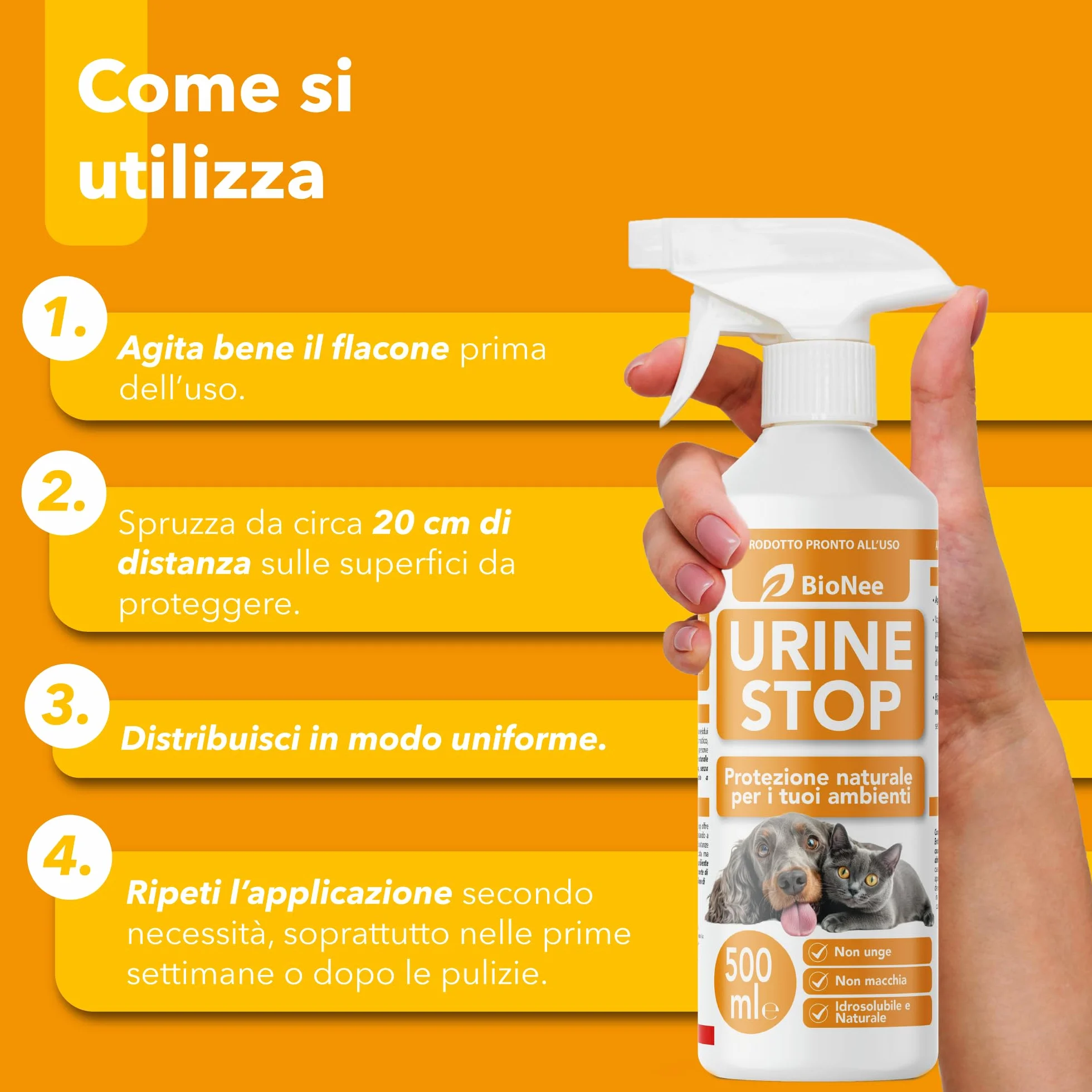 Urine Stop naturalny spray dla psów i kotów 500 ml podwójne działanie odstraszający i usuwający zapachy