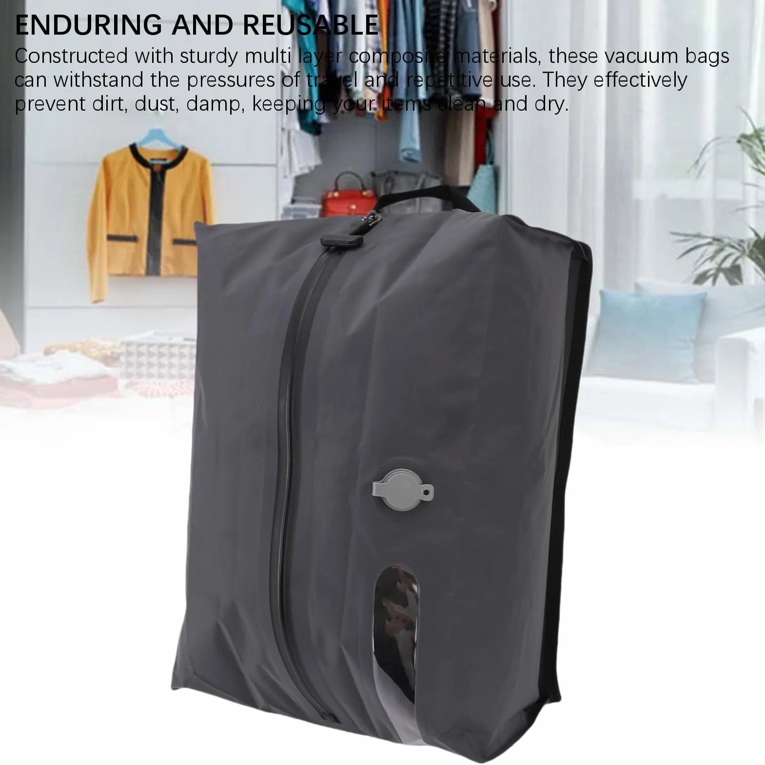 Yosoo Health Gear Wielokrotnego Użytku Próżniowe Worki Kompresyjne TPU, 16 L 30 L Worki Oszczędnościowe do Podróży, Bagażu, Walizek i Plecaków, z IPX8 i bezprzewodową pompką (GRAY)