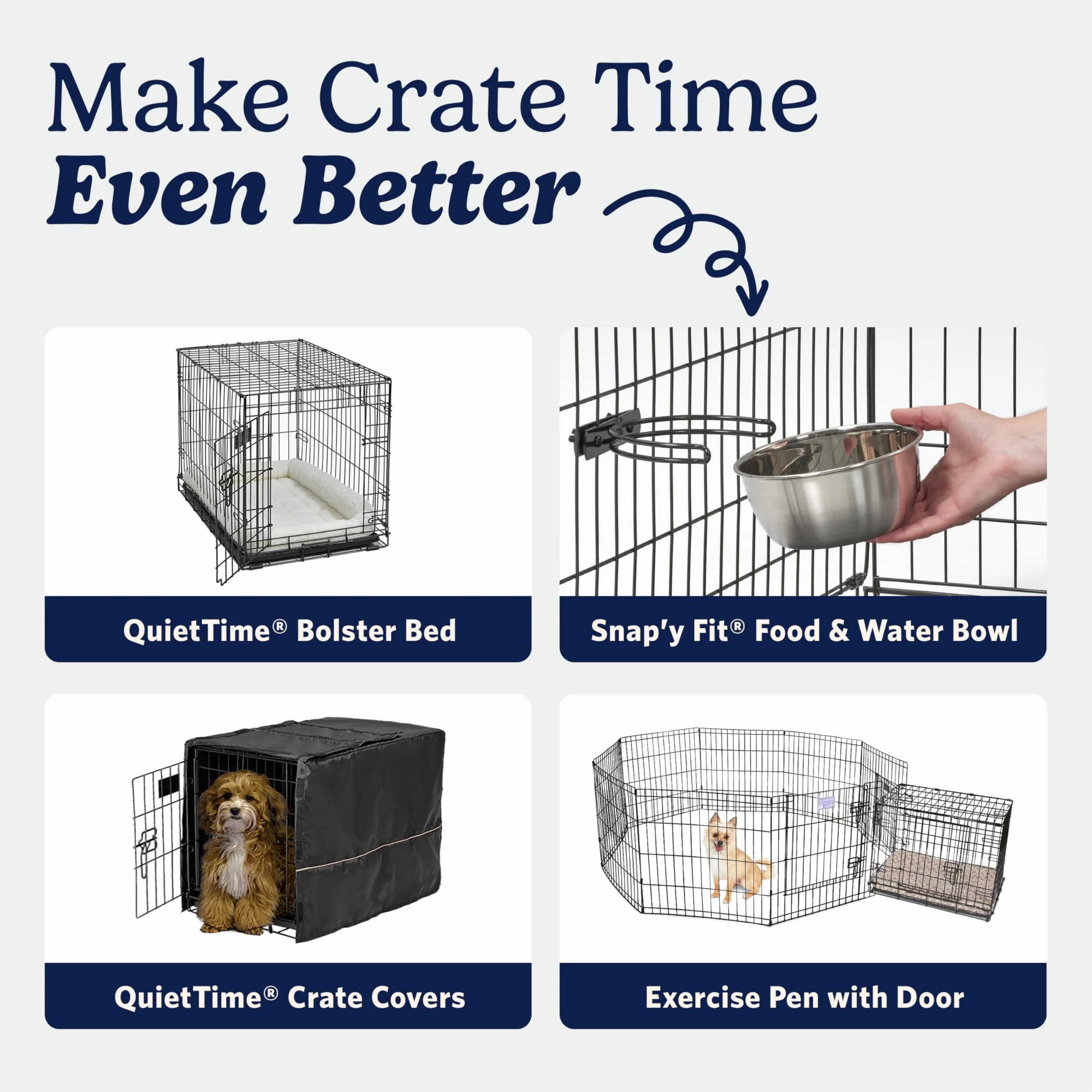 MidWest Homes for Pets iCrate 106,68 cm długa skrzynia dla psa, podwójne drzwi, szczelna patelnia