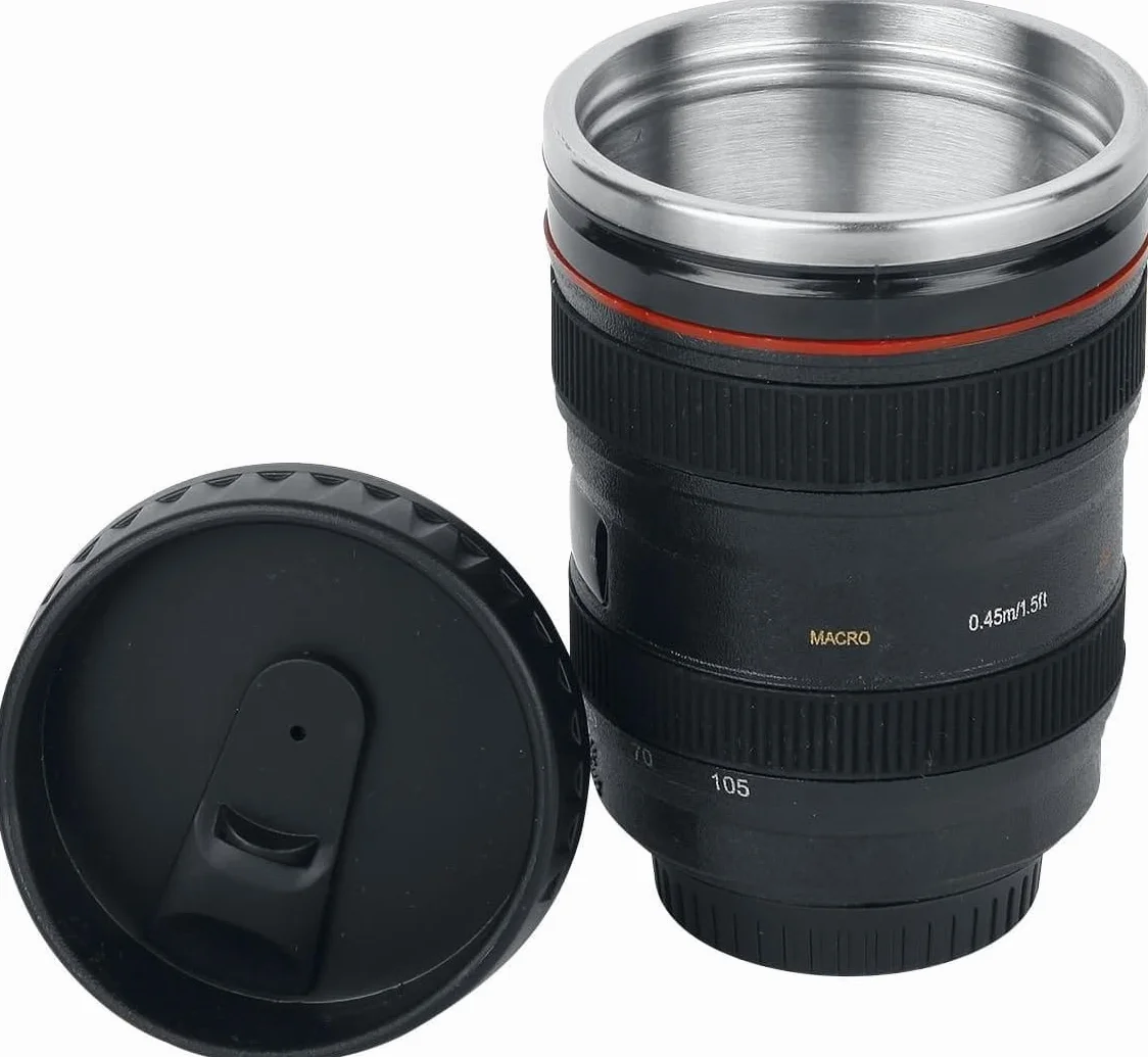 Plastikowy kubek do urządzenia, obiektyw fotograficzny, 350ml