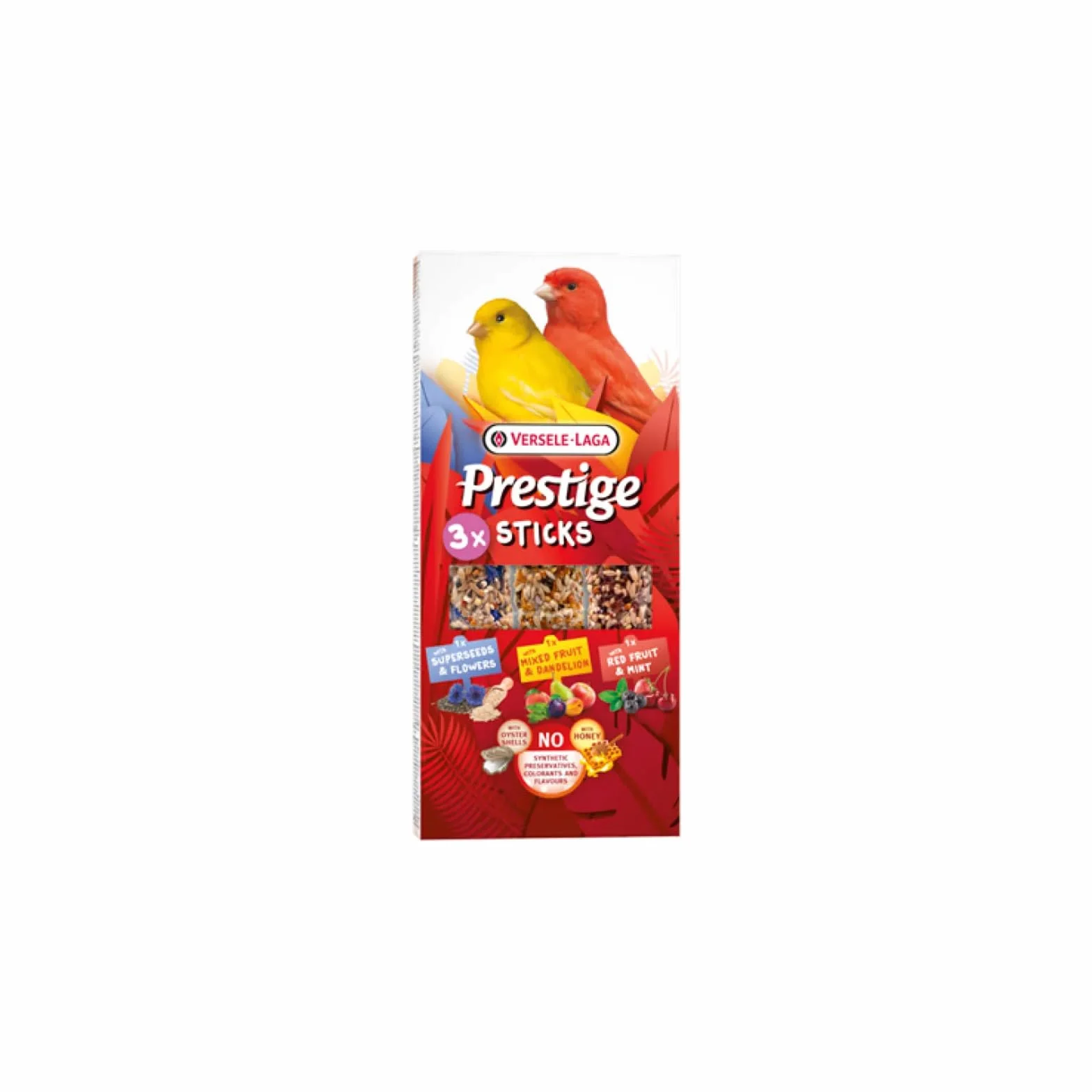 Versele-Laga Prestige Sticks Canarien Triple Variety | dwupak | 2 x 90 g | przekąska dla kanarków | bez syntetycznych konserwantów, barwników lub aromatów