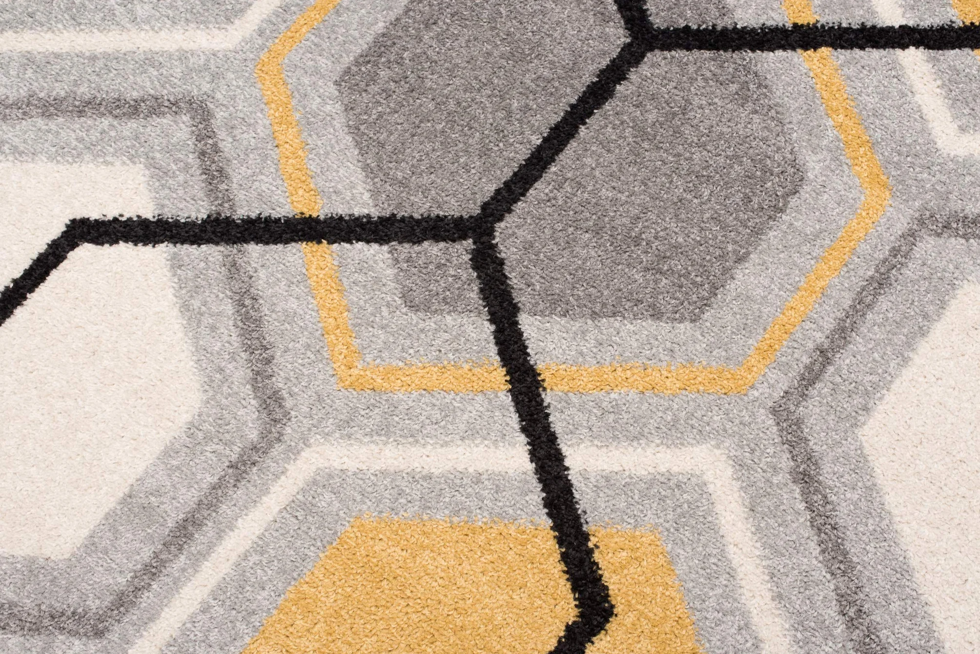 Tapiso LAZUR dywan do salonu, krótkie runo, nowoczesny, geometryczny kratka, szary, kremowy, żółty, jasnobrązowy, do sypialni, Ökotex 160 x 220 cm
