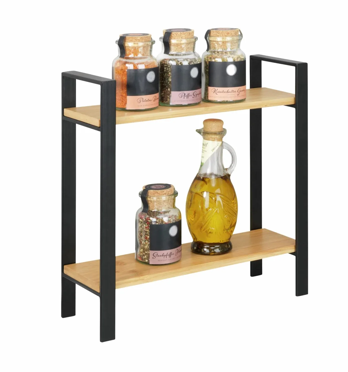 WENKO 53029100 Lou, kompaktowy regał kuchenny: (szer. x wys. x gł.): 32 x 33 x 11 cm, metal, czarny