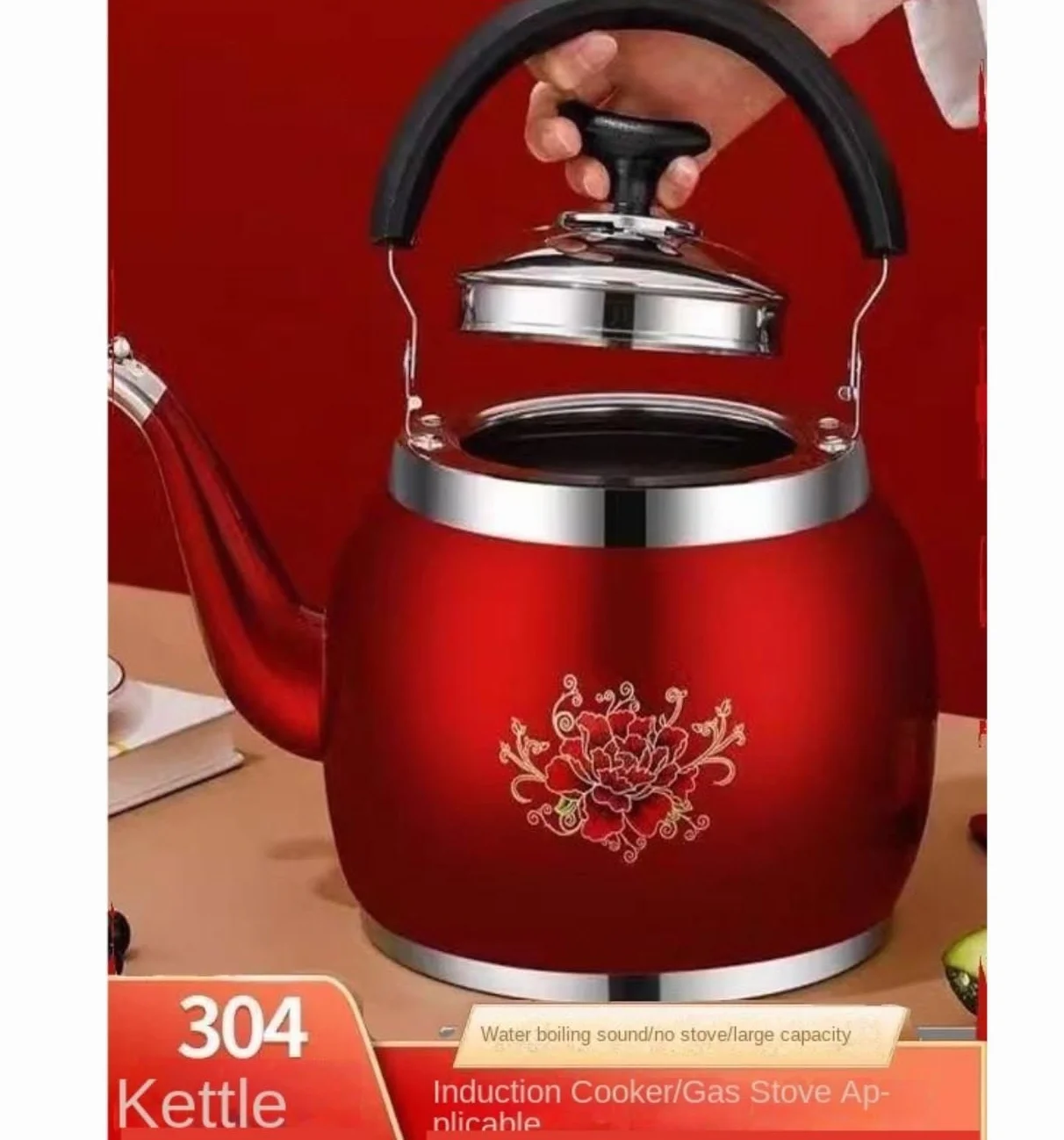 Czajnik GwizdząCy Czajnik Do Herbaty Na Kuchenkę Ze Stali Nierdzewnej Z Gwizdkiem, Kuchenka Indukcyjna, Gaz Do Domu I Biura(4L)