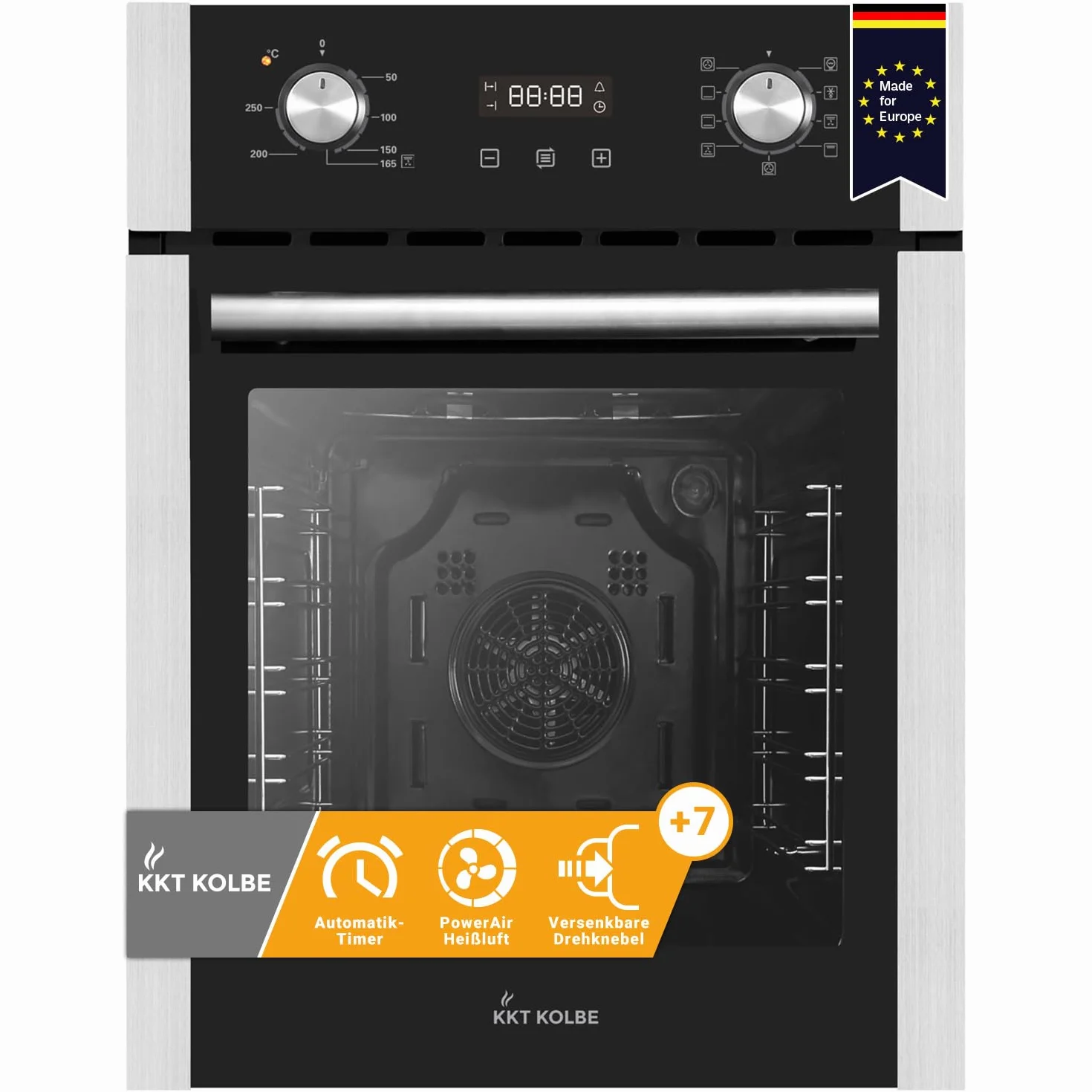 KKT KOLBE Piekarnik do zabudowy 45 cm | 50 l | 2,8 kW | funkcja pizzy | grill | termoobieg | automatyczny timer | 2-krotne oszklenie termiczne | zabezpieczenie przed dziećmi | EB4505ED