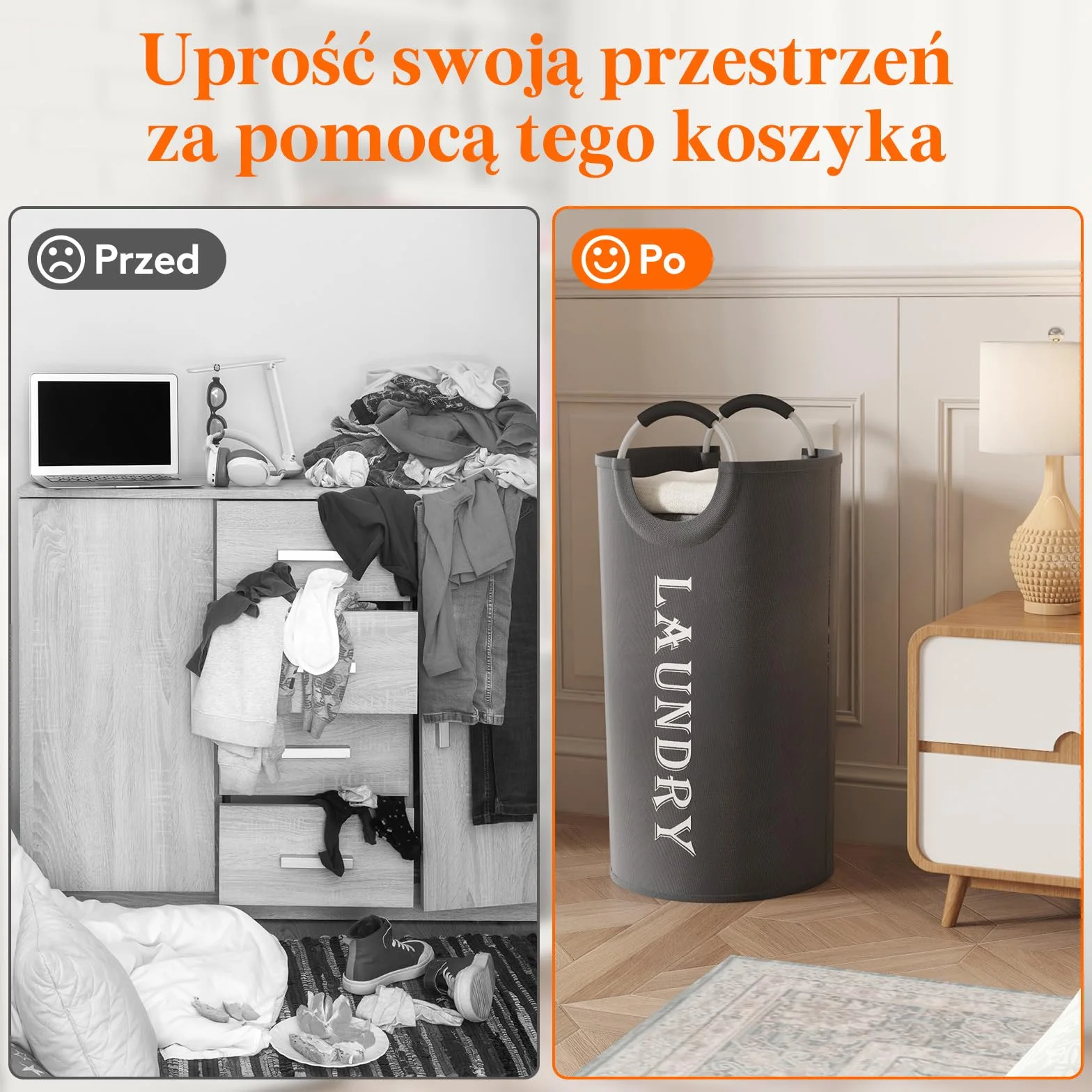 Lifewit 100l 2 szt. duży kosz na pranie, składany kosz na pranie z aluminiowymi uchwytami, wodoodporny wolnostojący kosz na brudne ubrania do pralni, sypialni, łazienki w akademiku,Szary