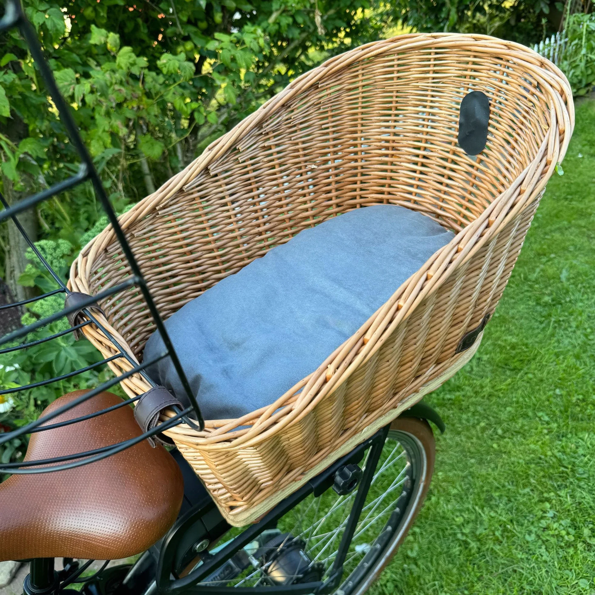 UNUS Kosz rowerowy dla psa z wikliny 47x29x34 cm