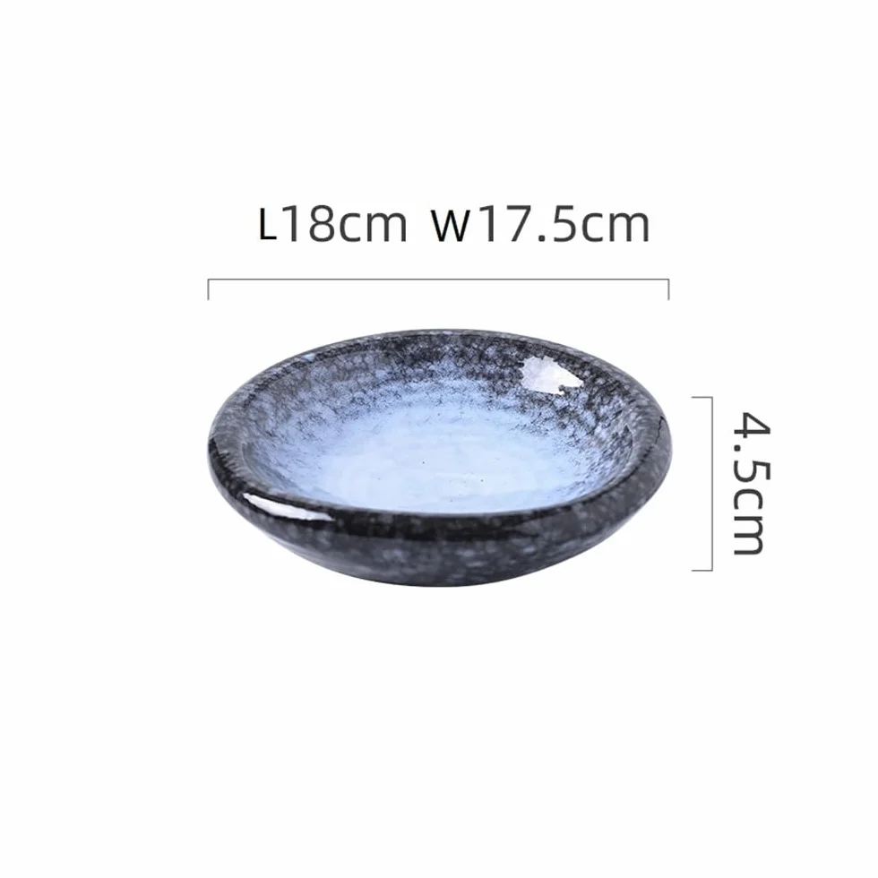 Talerz Jadalniczy, Brukowany ceramiczny talerz do steków, danie deserowe sushi, zastawa stołowa w restauracji(18CM)
