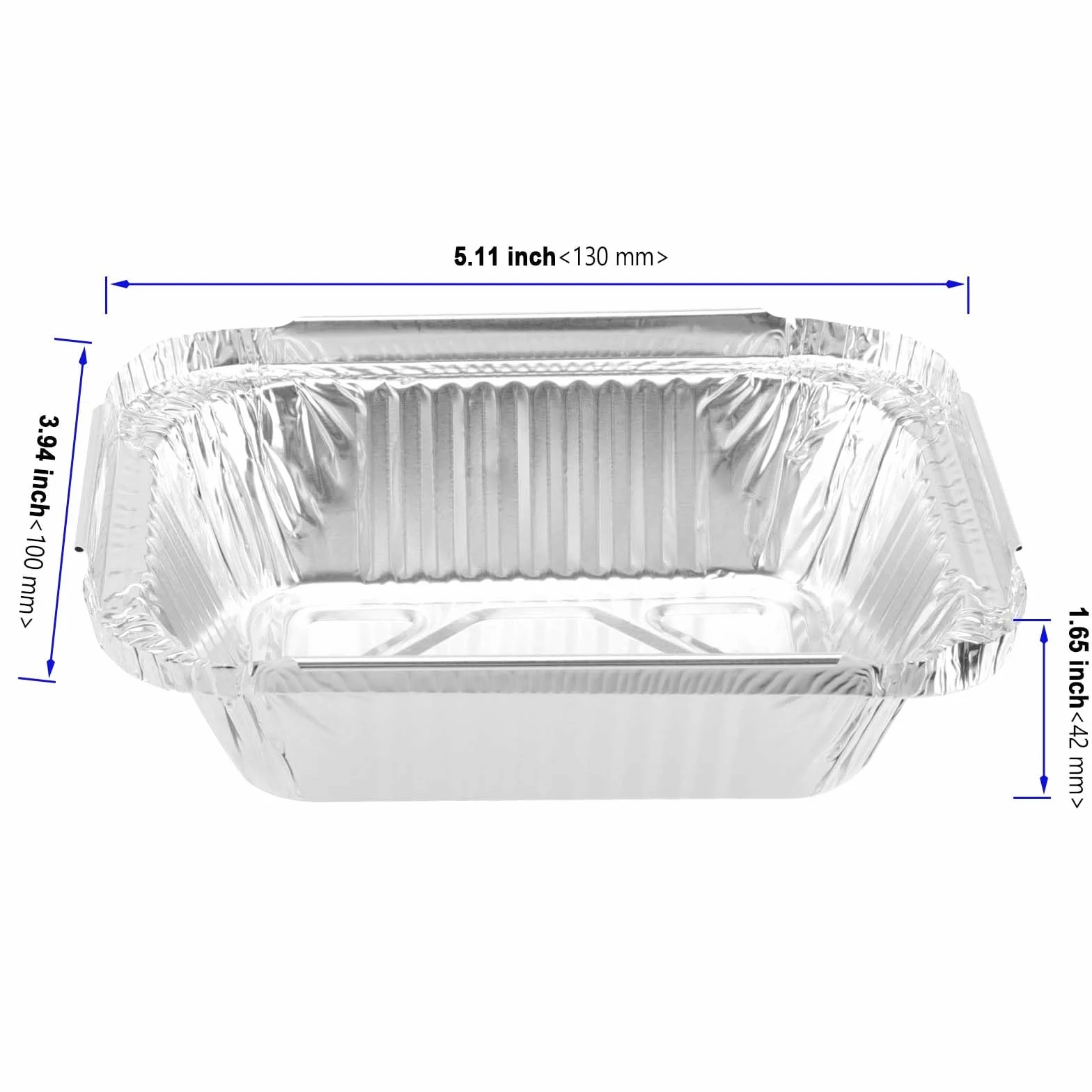 100 sztuk 13 x 10 x 4,2 cm aluminiowe miski ociekowe, kwadratowe, aluminiowe miski 260 ml, miski aluminiowe z pokrywką, miski aluminiowe do grilla, ciasta, owoców i warzyw