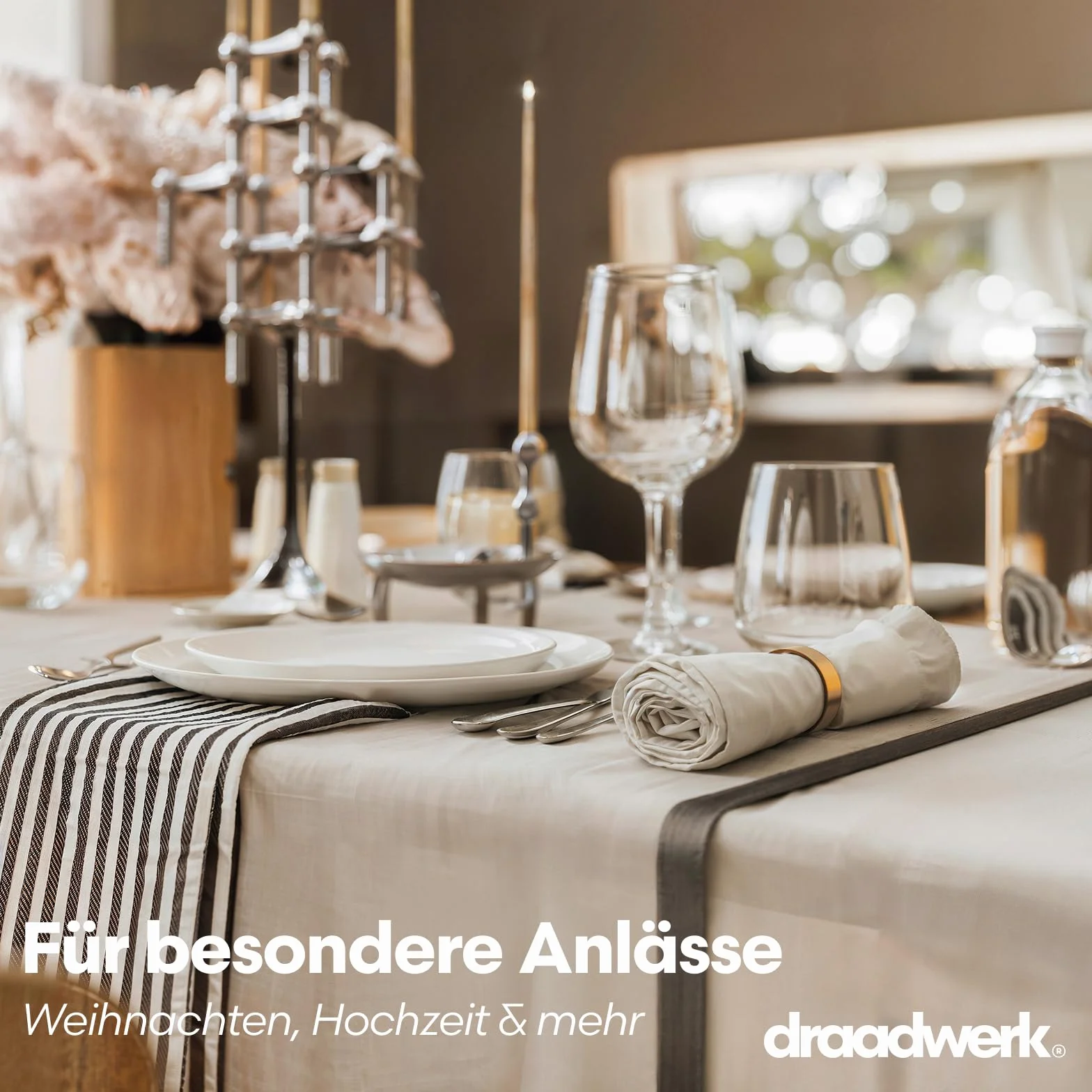 draadwerk® Pierścienie na serwetki, zestaw 8 sztuk, wysokiej jakości mosiądz, eleganckie wzornictwo, idealne akcenty na wesela, kolacje, święta, specjalne okazje (złoty, 8)