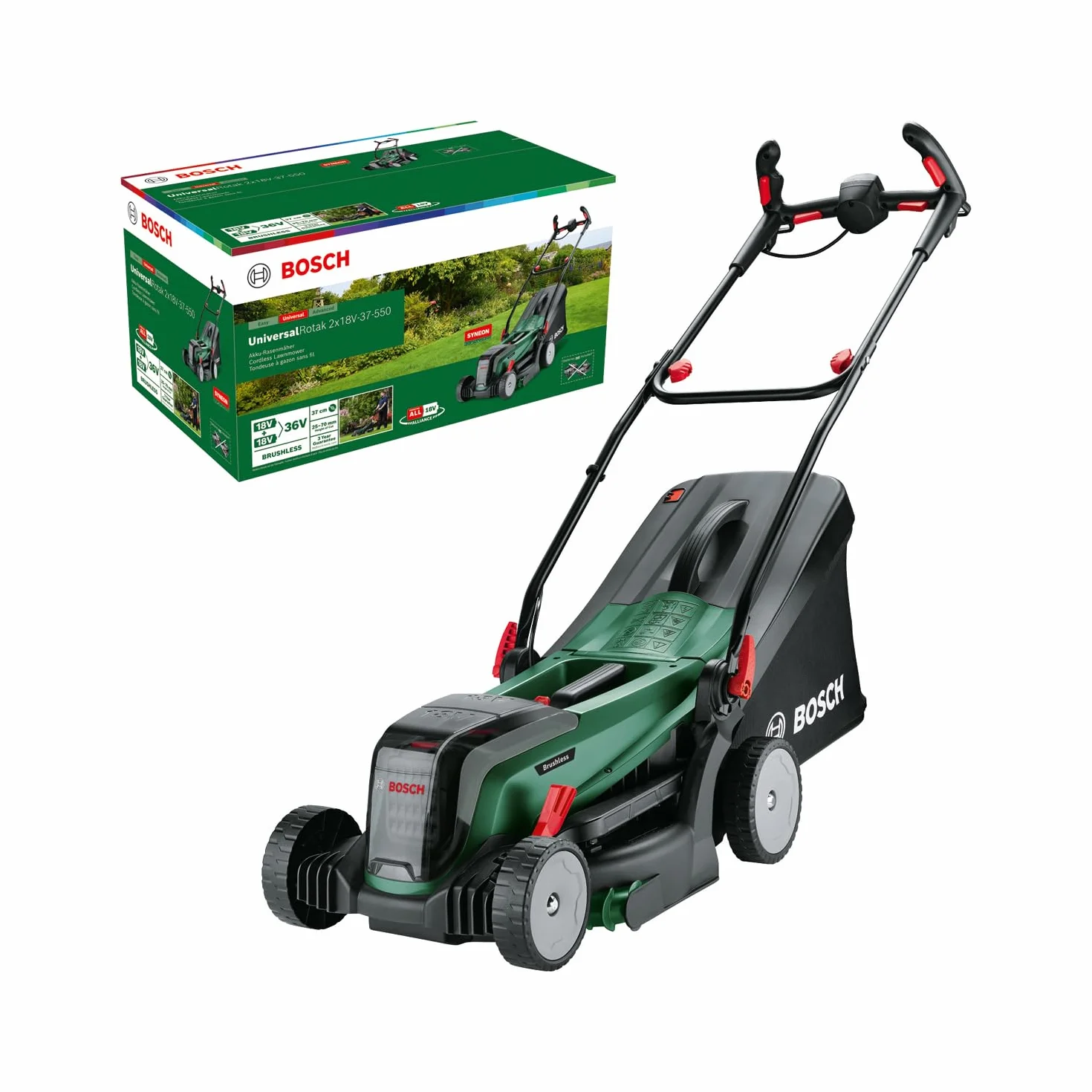 Bosch Kosiarka Akumulatorowa, Zielony, 37 cm obszaru roboczego