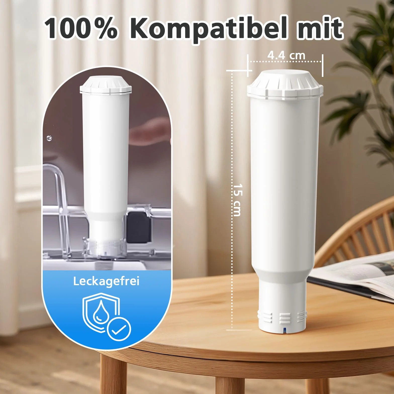 6 sztuk filtrów do wody kompatybilnych z Krups F088, 3-stopniowy filtr do ekspresu kawy Nivona Melitta Pro Aqua