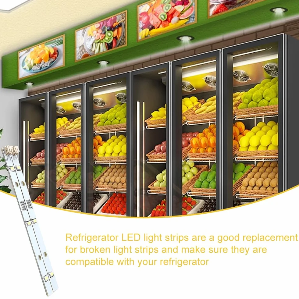 Taśma LED do lodówki, 2 sztuki, do RONGSHENG/HISENSE 1629348 (6,3 x 0,39 cala)