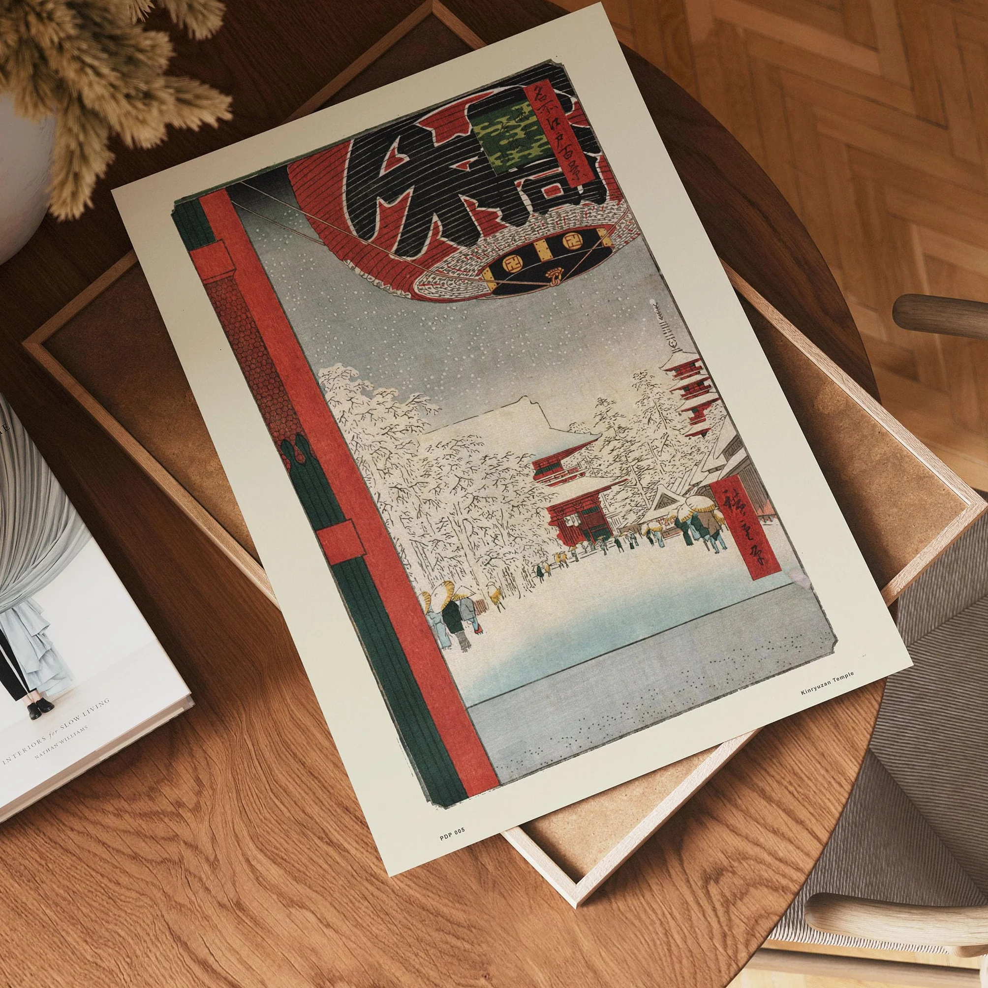 Hiroshige japoński plakat artystyczny druk kinryuzan świątynia