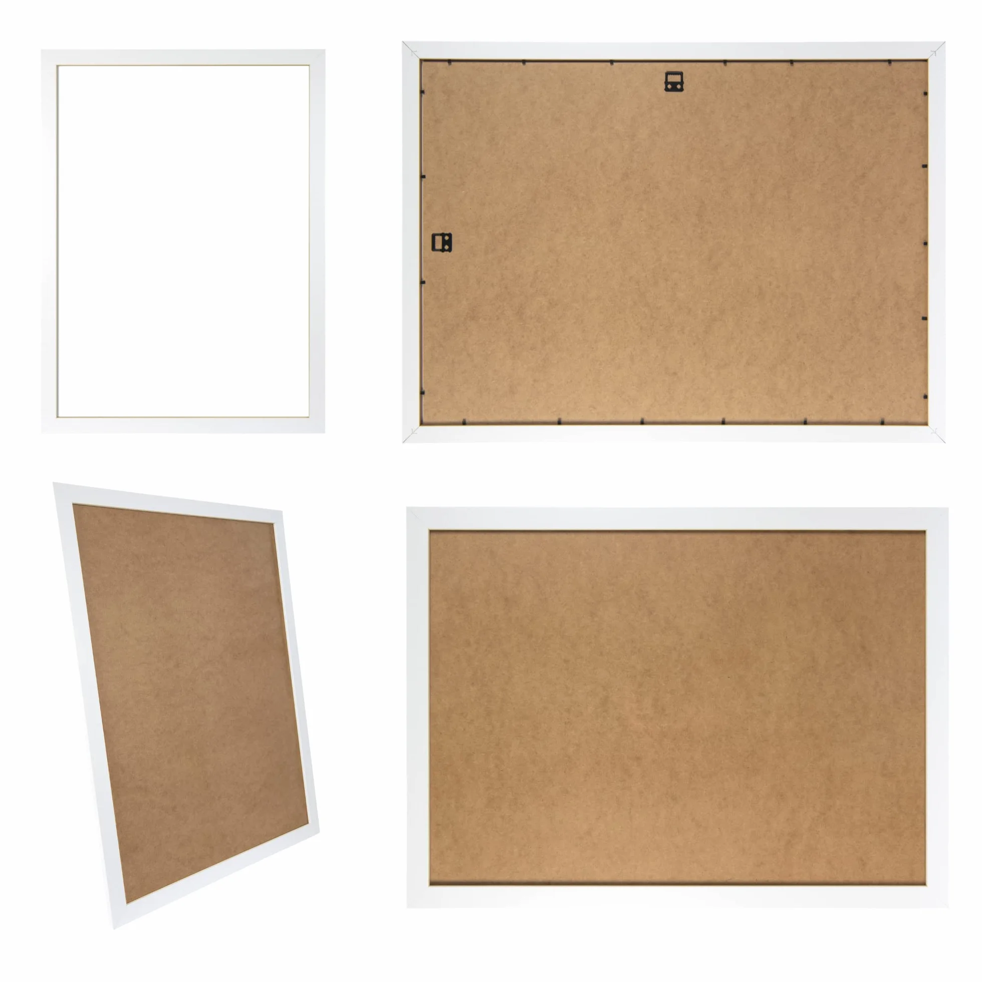 Clamaro Kolaż ramka na zdjęcia 82 x 82 cm | Matowa biel | Ramka MDF w zestawie z nietłukącym szkłem akrylowym, tylną ścianką i metalowymi haczykami