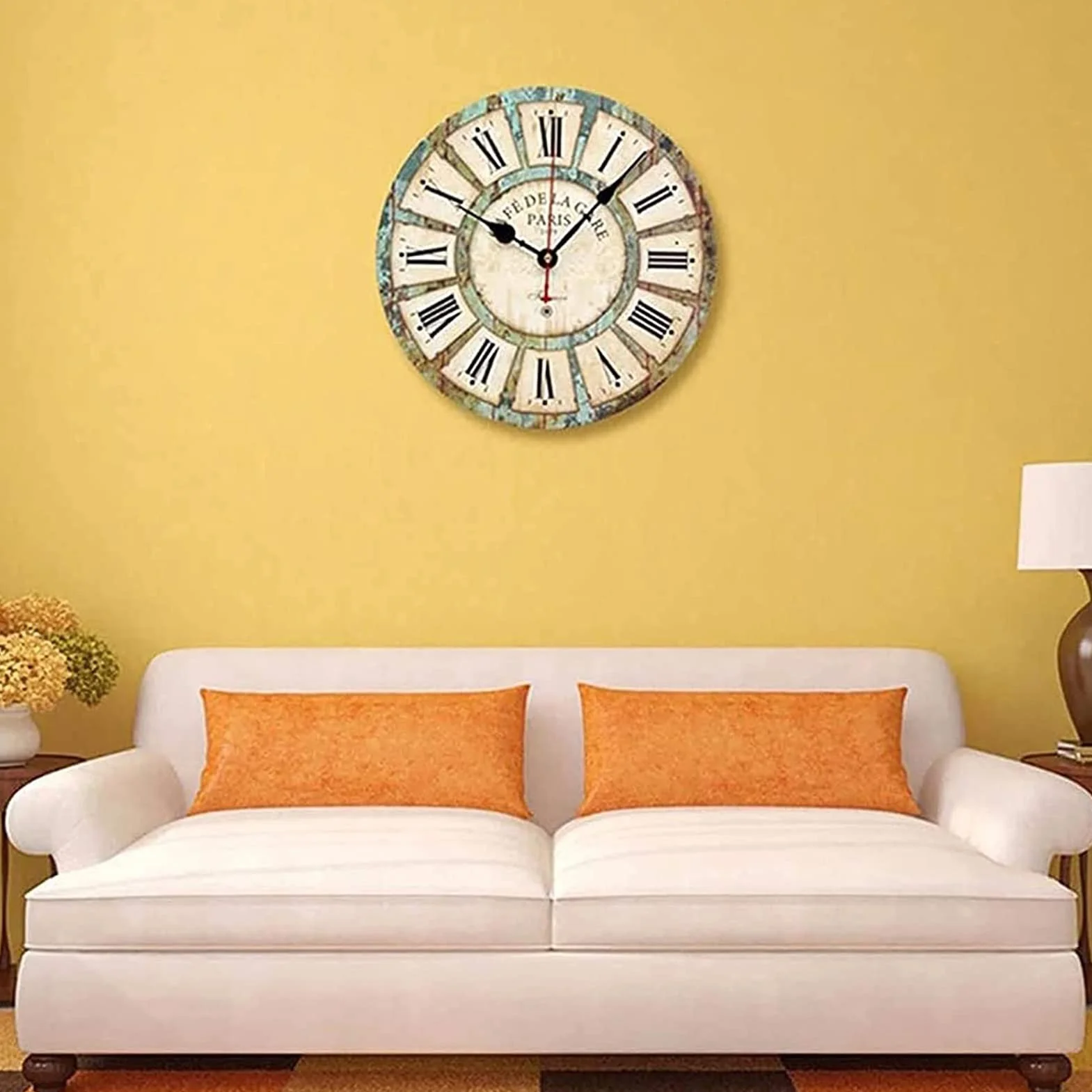 Zewnętrzny zegar ścienny 30 cm wodoodporny zegar ogrodowy z cyframi rzymskimi wyświetlacz retro styl shabby drewniany cichy zegar ścienny na patio dekoracja zegar ścienny (kolor: A)