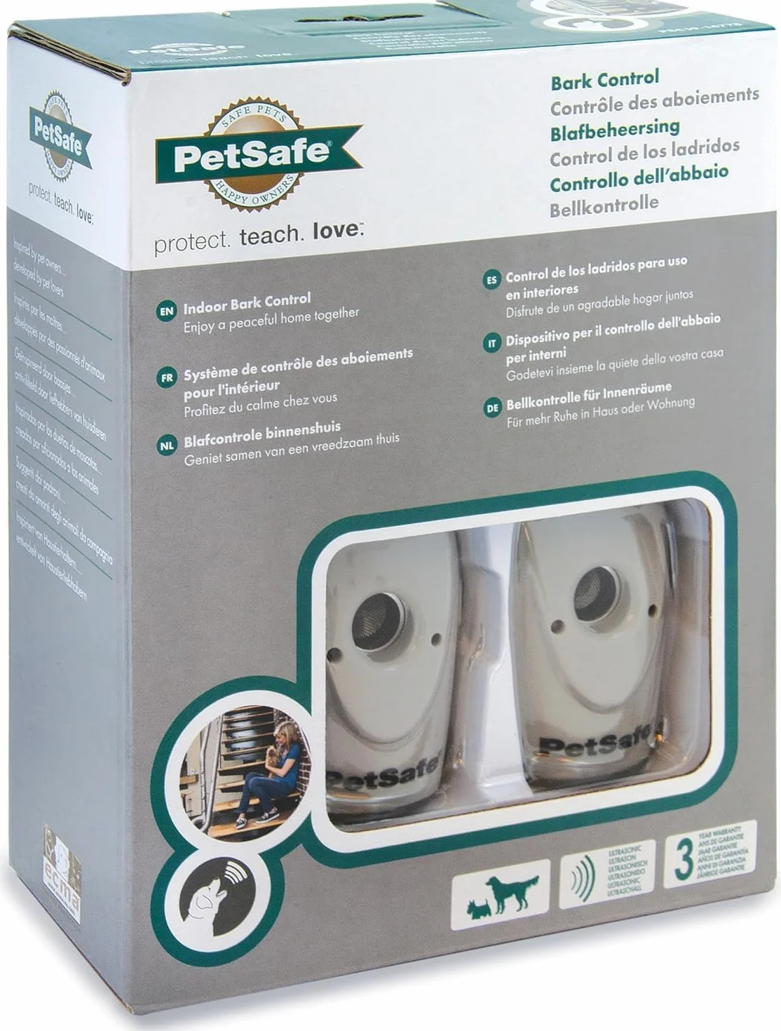 PetSafe Kontrola dzwonka do wnętrz, czujnik ultradźwiękowy, zasięg 8 m, 2 baterie 3 V