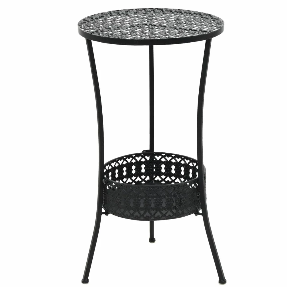 vidaXL Stolik barowy, czarny, 40 x 70 cm, metalowy