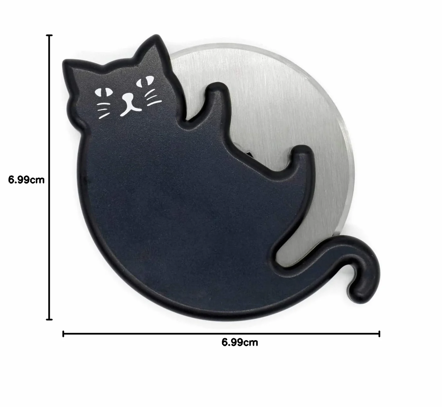 Kikkerland Cat Lovers CU308 nóż do pizzy w kształcie kota z ostrzem ze stali nierdzewnej
