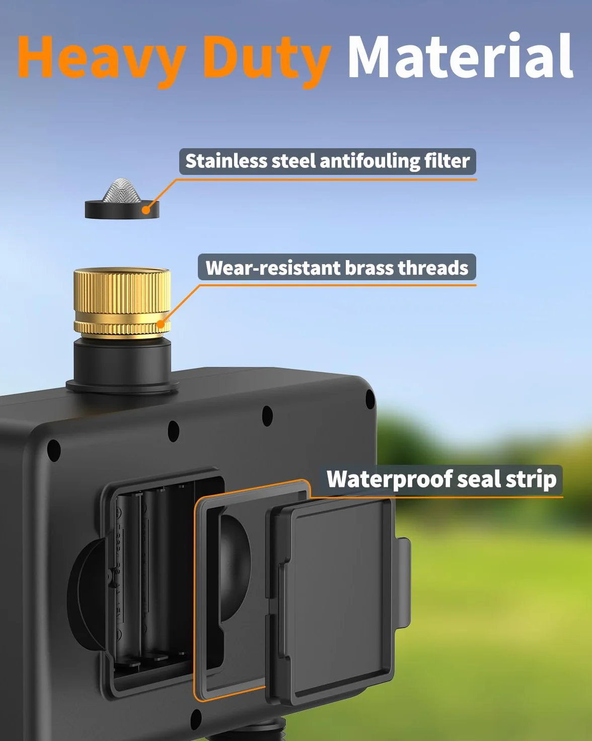 Diivoo 3 Zone WiFi Water Timer with Brass Inlet, Smart Sprinkler Hose Timer 3 Outlets Compatible with Alexa/Google Assistant, 18 Irrigation Plans, Rain Delay & Mist Mode for Garden Lawns (2.4GHz Only)