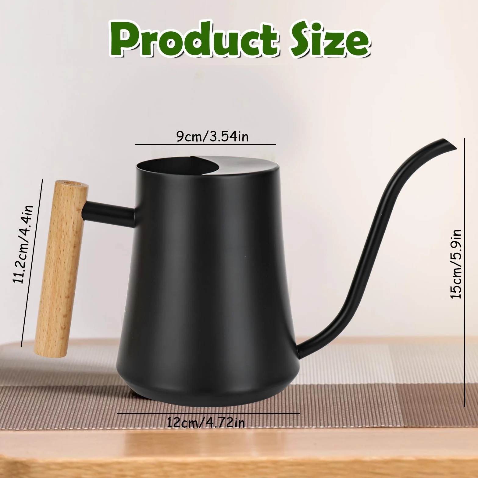 XTDMJ 1000 ml czarna konewka mała do roślin pokojowych, mini konewka ze stali nierdzewnej z długą wylewką, konewka ogrodowa do roślin pokojowych i sukulentów