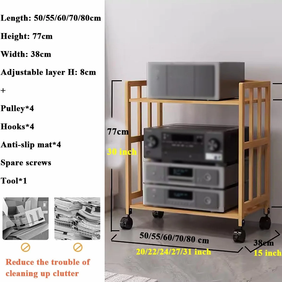 Stojak na multimedia, stereo, mały stojak na audio wideo, ruchomy odtwarzacz DVD CD, głośnik, wzmacniacz, odbiornik, konsola do gier, półka, jednostka do przechowywania komponentów do salonu, pokoju