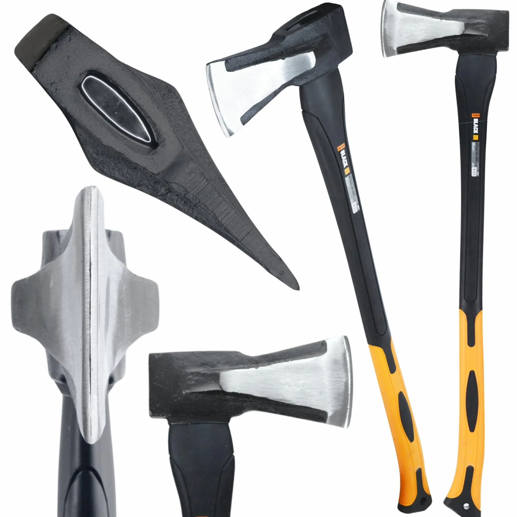 Black SIEKIERA ROZŁUPUJĄCA FIBERGLASS 2500G DUŻA UNIWERSALNA MOCNA BLACK