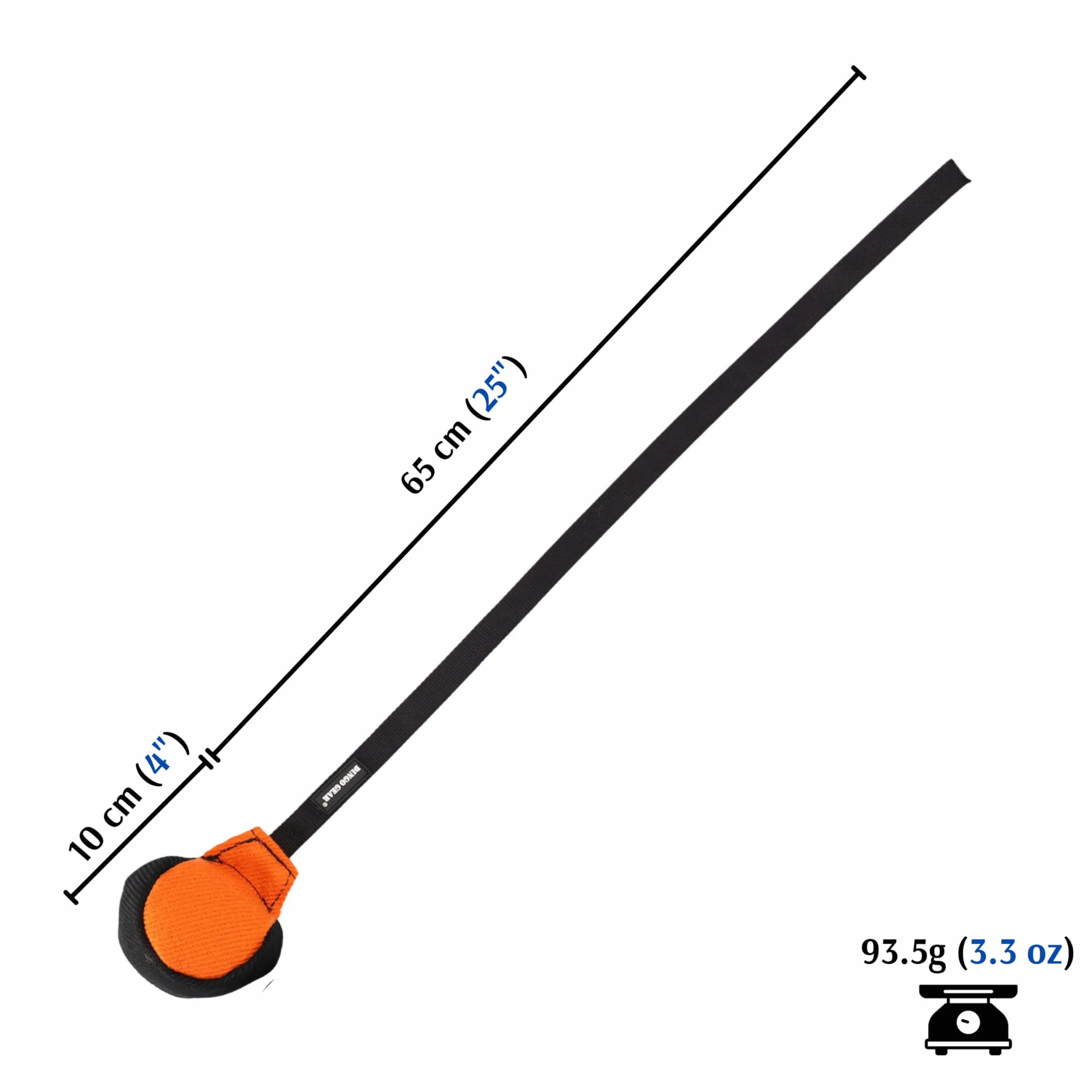 Piłka treningowa Dingo Gear 9 cm z rączką 65 cm nylon aport
