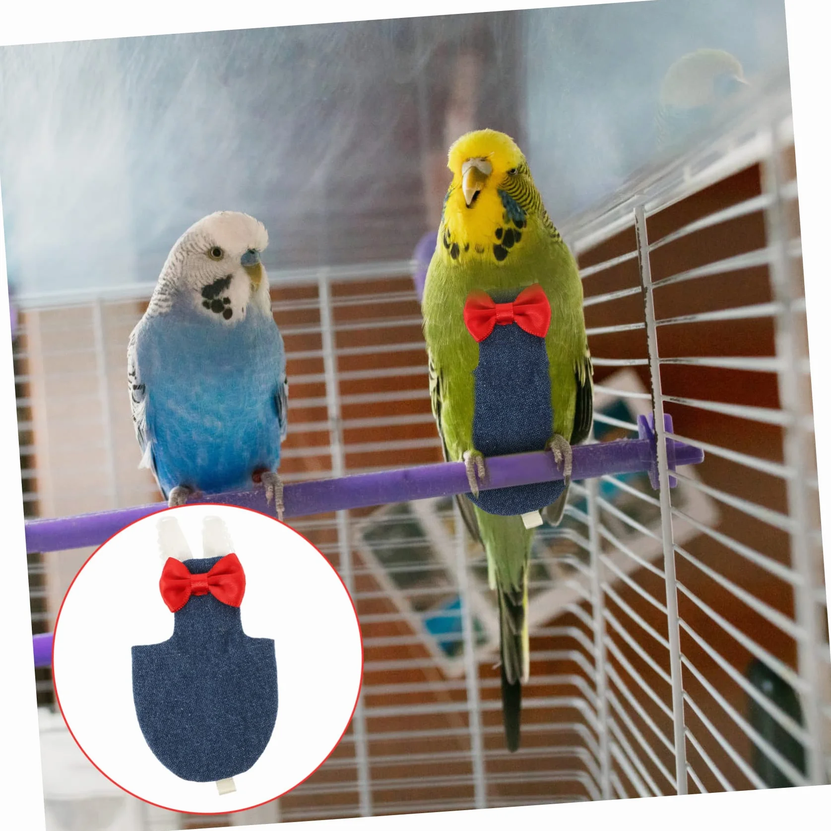 Pielucha Dla Ptaków Ochronny Lotniczy Dla Papug Oddychający Bawełniany z Kokardką
