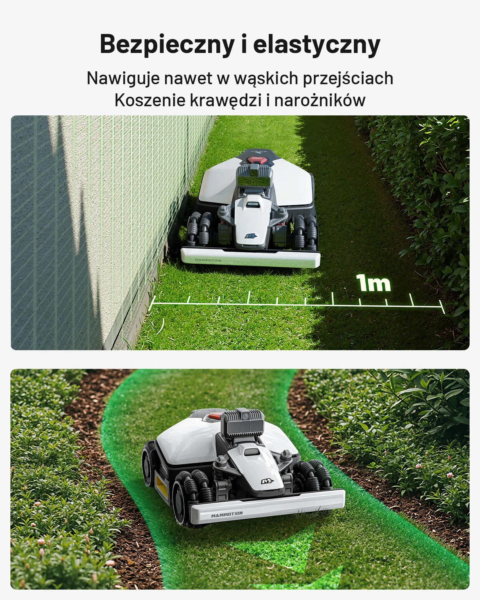 MAMMOTION LUBA mini AWD LiDAR – Bezprzewodowa kosiarka robotyczna z LiDAR 3D+Vision, bez anteny RTK, automatyczna mapowanie, zalecane do 1 500 m², moduł 4G, zdolność pokonywania spadków do 80 %