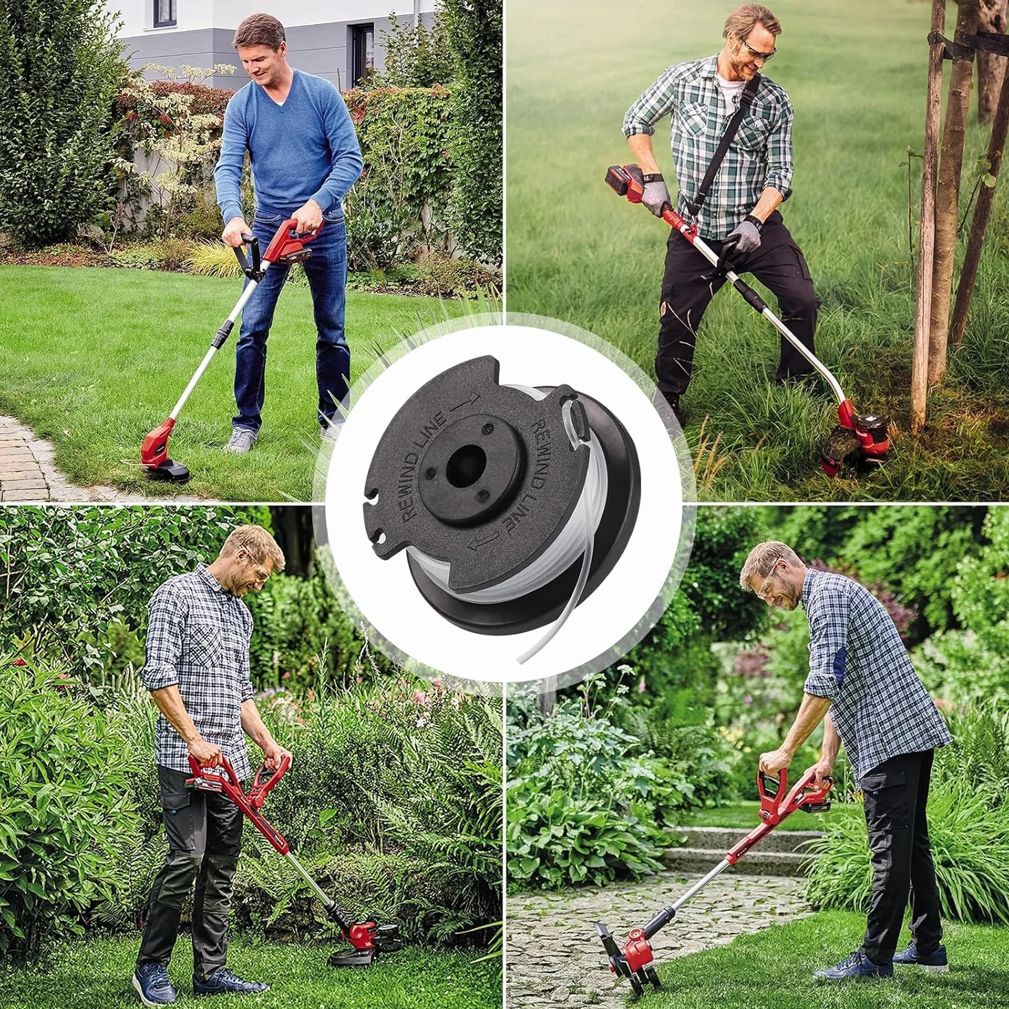 Zocipro 6 szt. szpula do podkaszarki do Ein-hell GE-CT 18/28 Li TC, szpule żyłki do podkaszarki 1,6 mm z pokrywą, kompatybilny z Ein-hell TLE-03