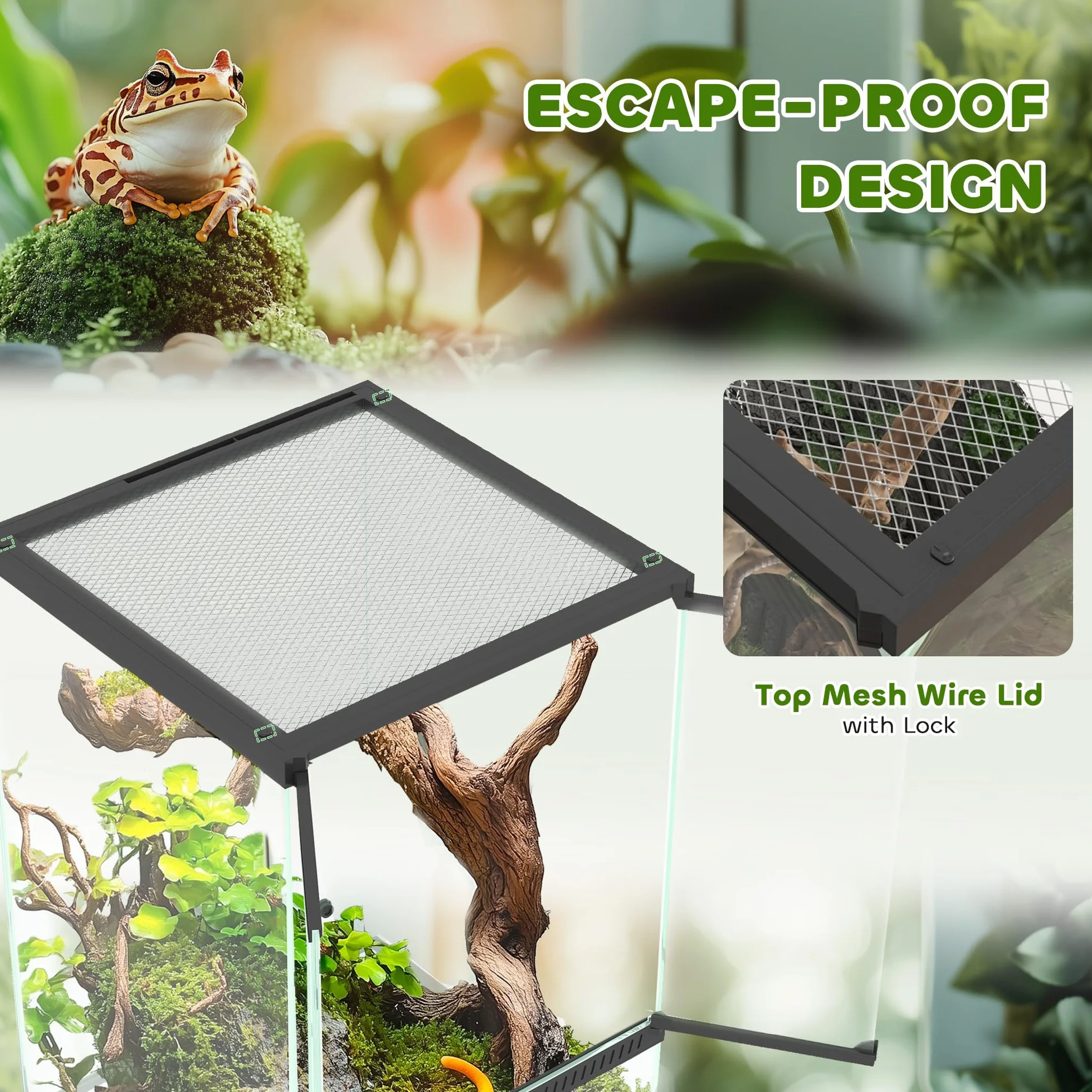 PawHut Szklane Terrarium dla Gadów 40L Vivarium 30 x 30 x 45 cm