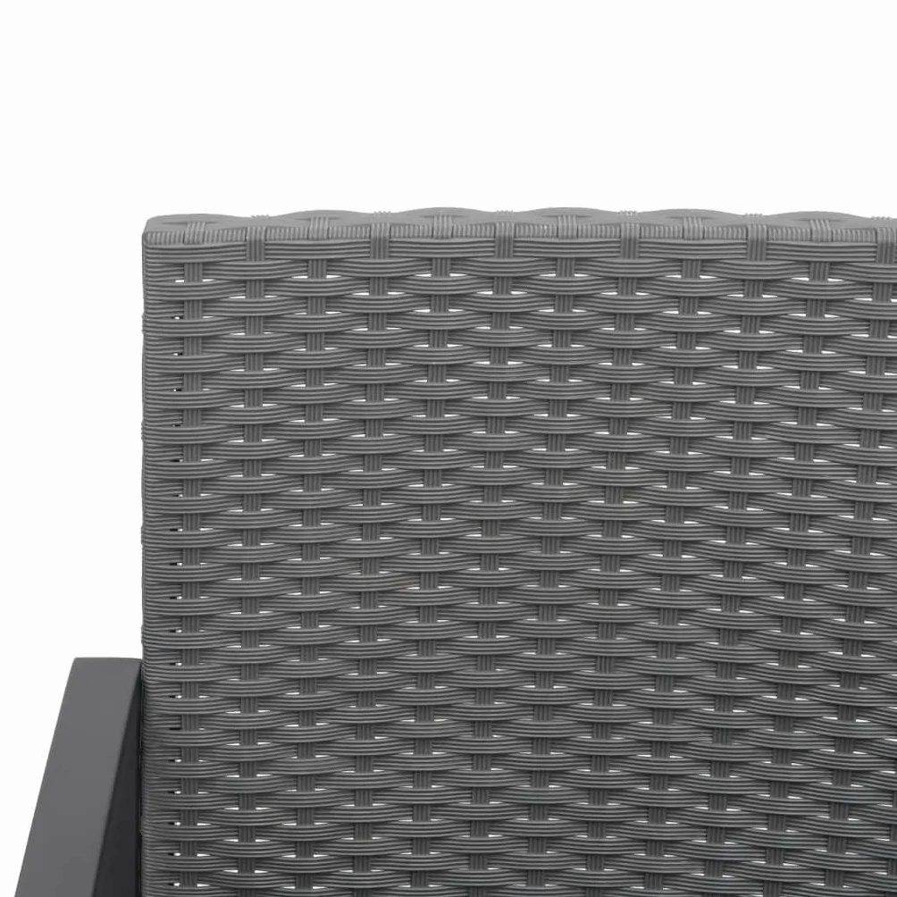 vidaXL Ogrodowe krzesła stołowe, 2 szt., ciemnoszare, rattan PP, ogrodowe krzesło stołowe, krzesła do ogrodu, krzesła stołowe do ogrodu