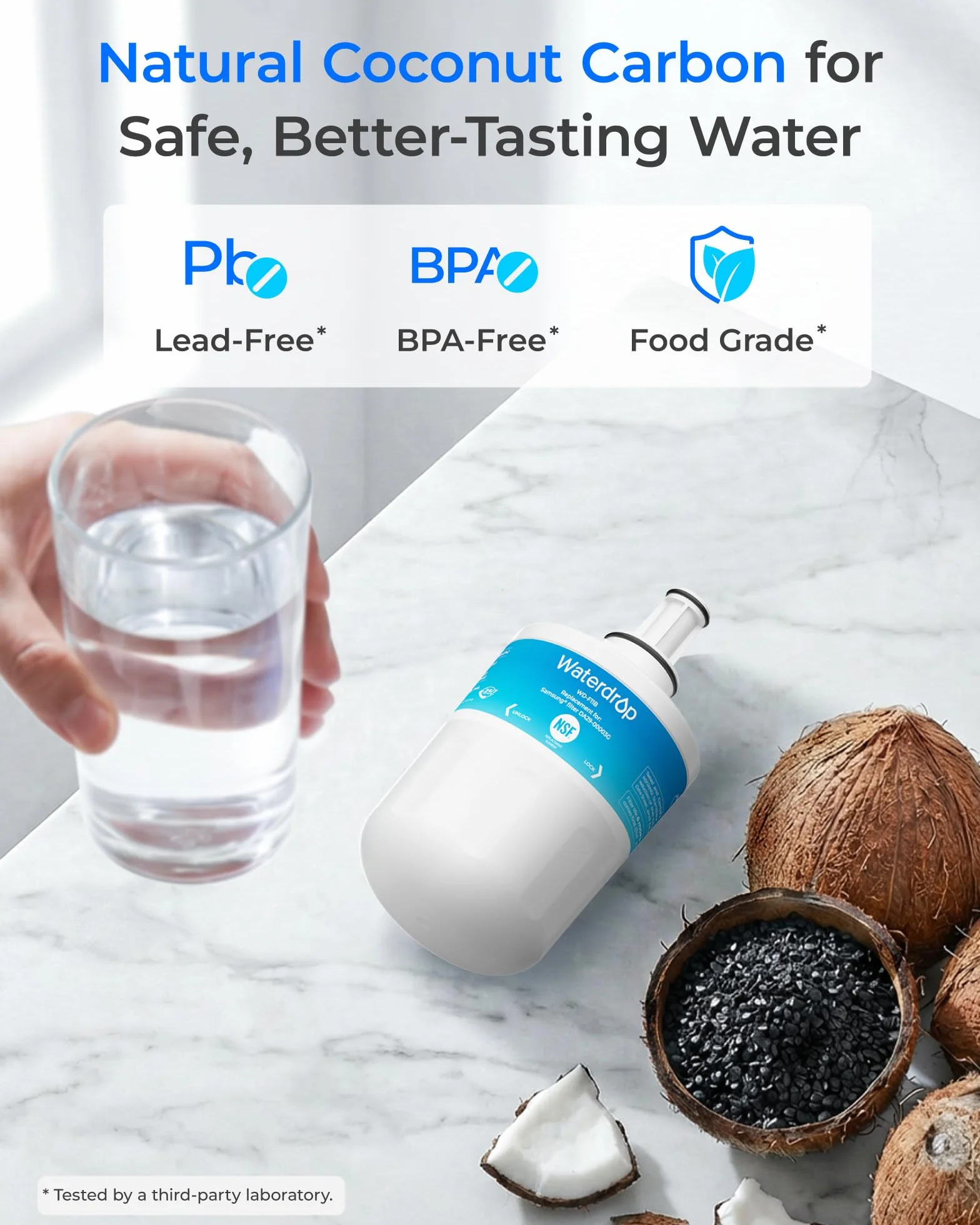 Waterdrop DA29-00003G Filtr Wody do Lodówki Kompatybilny z Samsung Aqua Pure Plus DA29-0003G, DA29-0003B, DA29-0003A, DA97-06317A, DA61-00159A, HAFCU1/XAA, HAFIN2, APP100, Pakiet Może Się Różnić (3)
