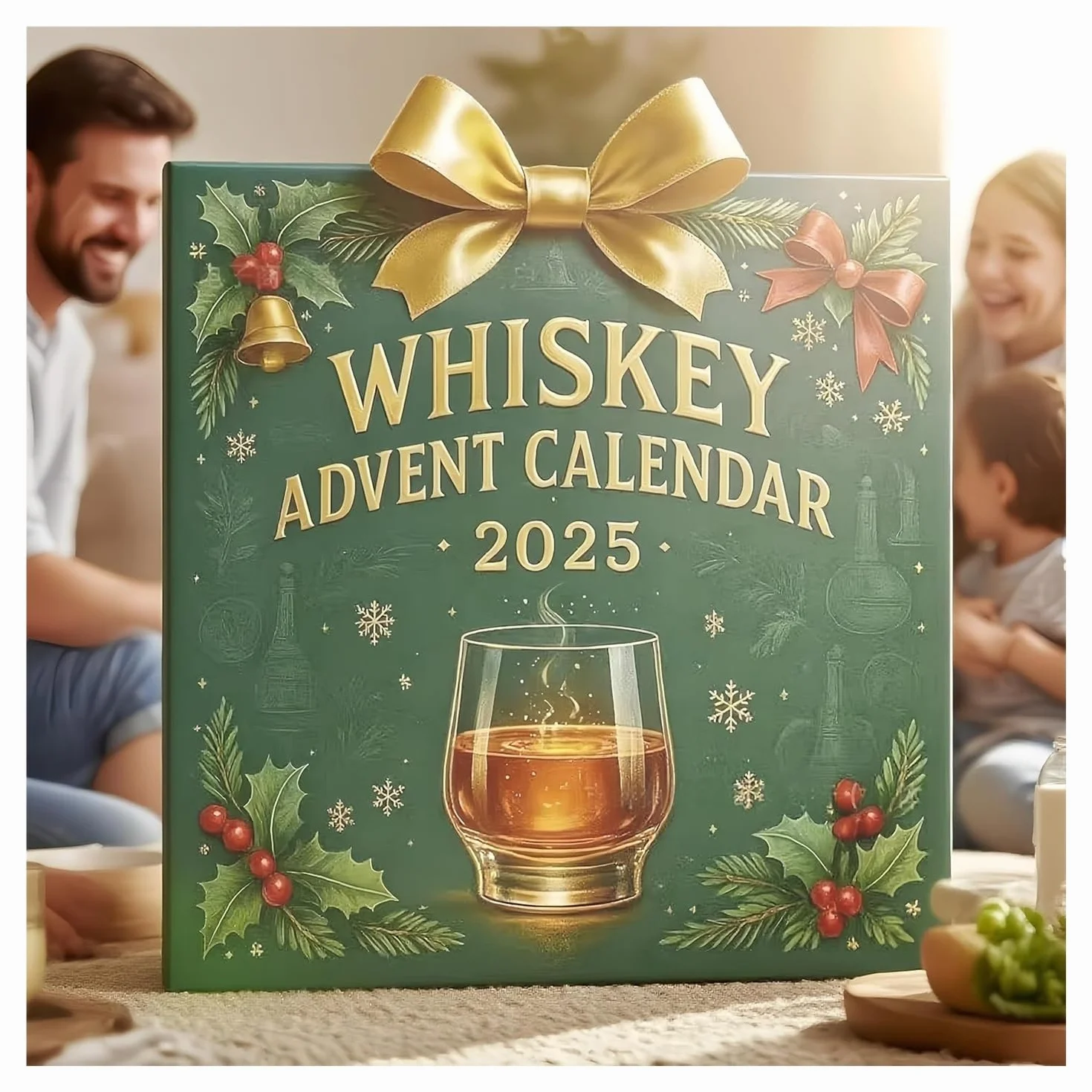 Kalendarz adwentowy na rok 2025 z 24 ozdobami świątecznymi premium do codziennego odliczania degustacji, odblokowanie świata wyjątkowych smaków, zielony