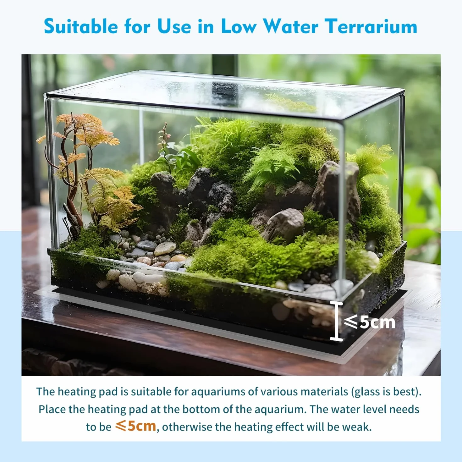 Nobleza - Koc termiczny dla gadów 7W — Maty termiczne do terrariów 15x28cm z 10 precyzyjnymi poziomami, Termostatyczna poduszka grzewcza (Żółwie/Węże/Jaszczurki)