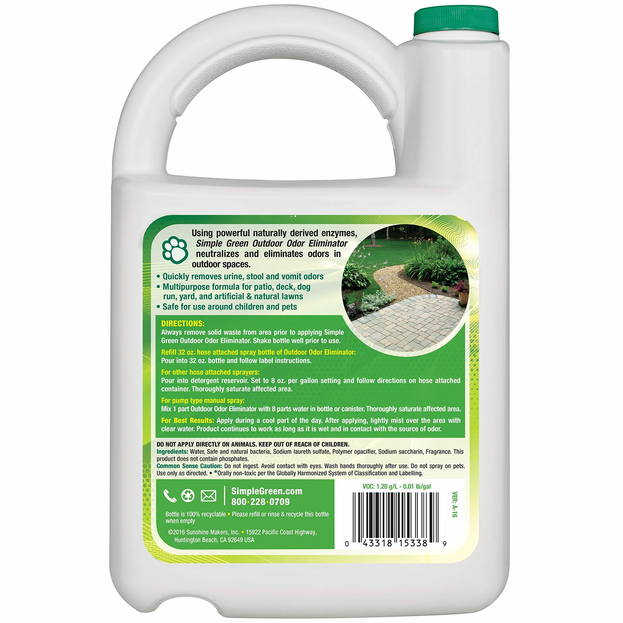Simple Green Eliminator zapachów na zewnątrz 1 l dla zwierząt psów sztucznych trawników patio