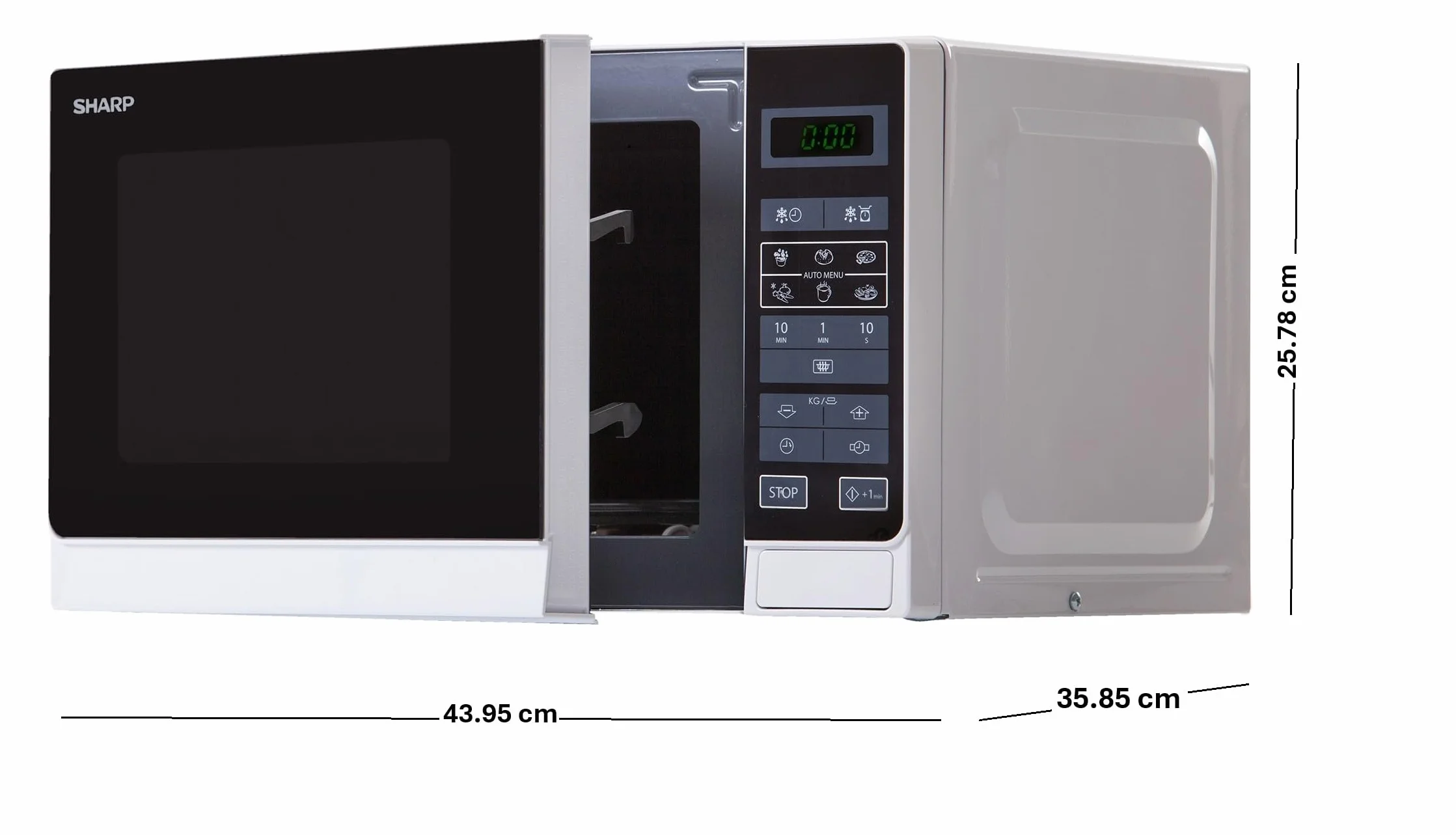 Sharp R-242 INW Mikrofalówka 20L, sterowanie dotykowe, 800W, 800 W, 20 litrów, Acier