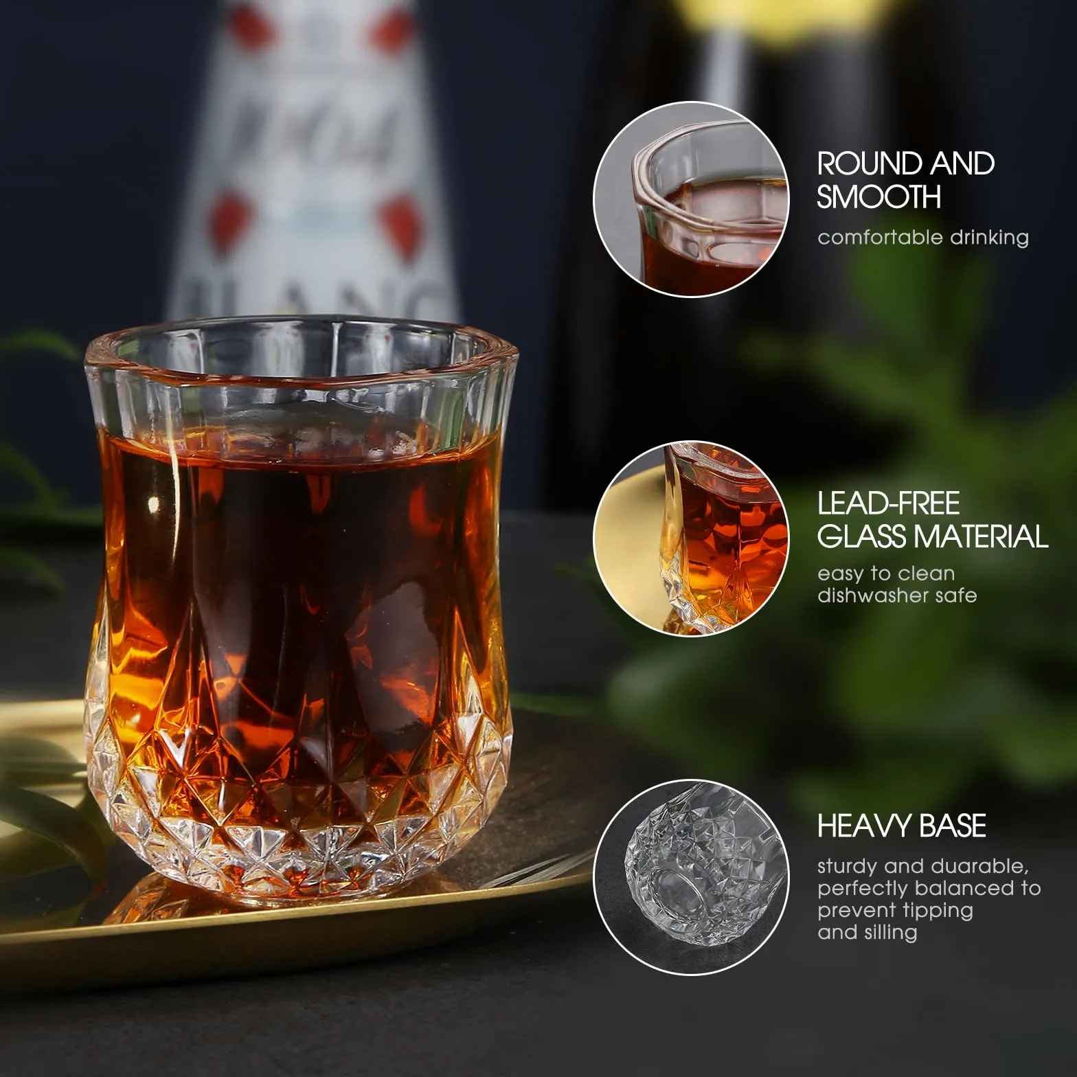 JAIEF Kieliszki tequila o pojemności 50 ml z ciężką podstawą Kieliszki do wódki (4)