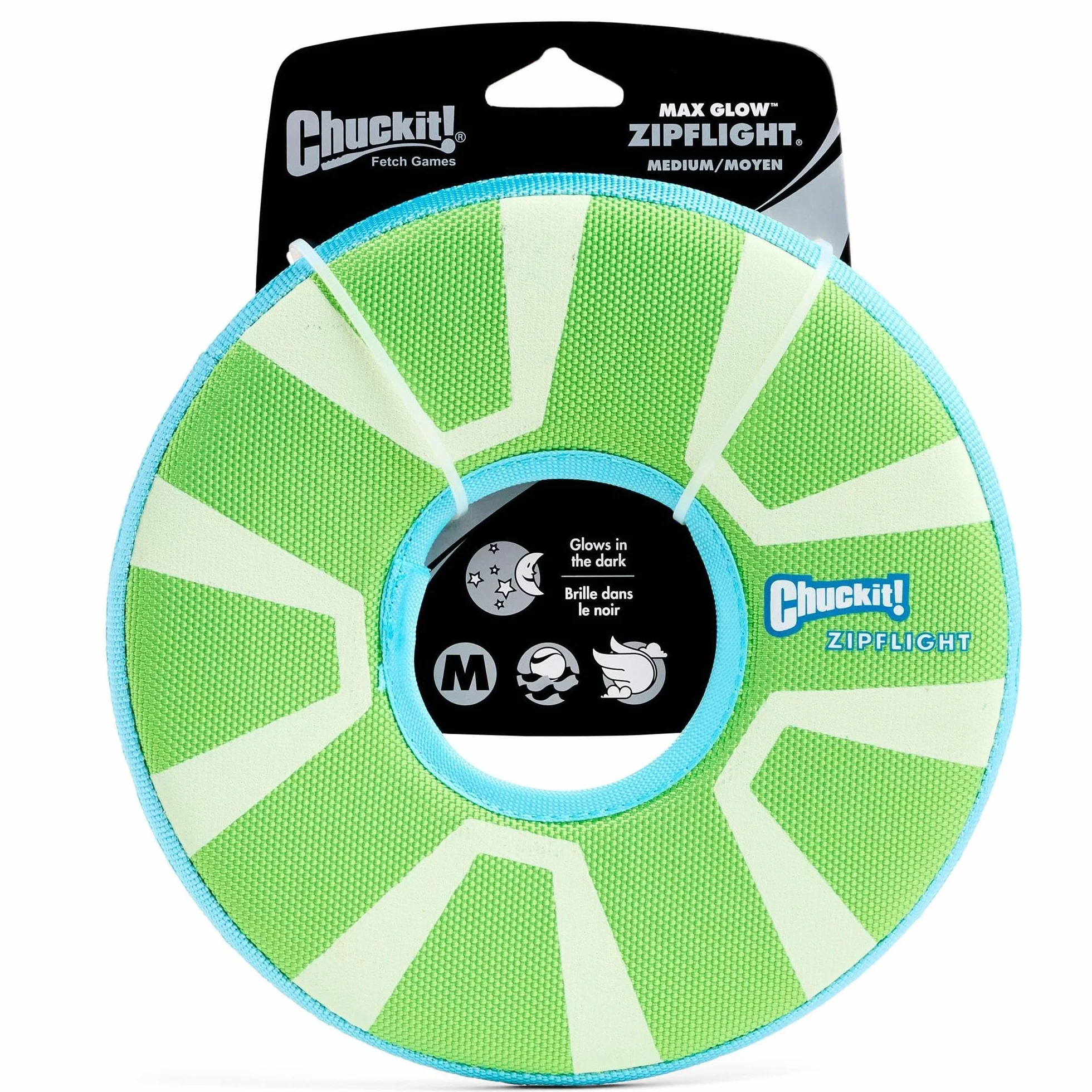 Chuckit! Max Glow Latający Pierścień Frisbee dla Psa - Ładowalny, Wysoka Widoczność