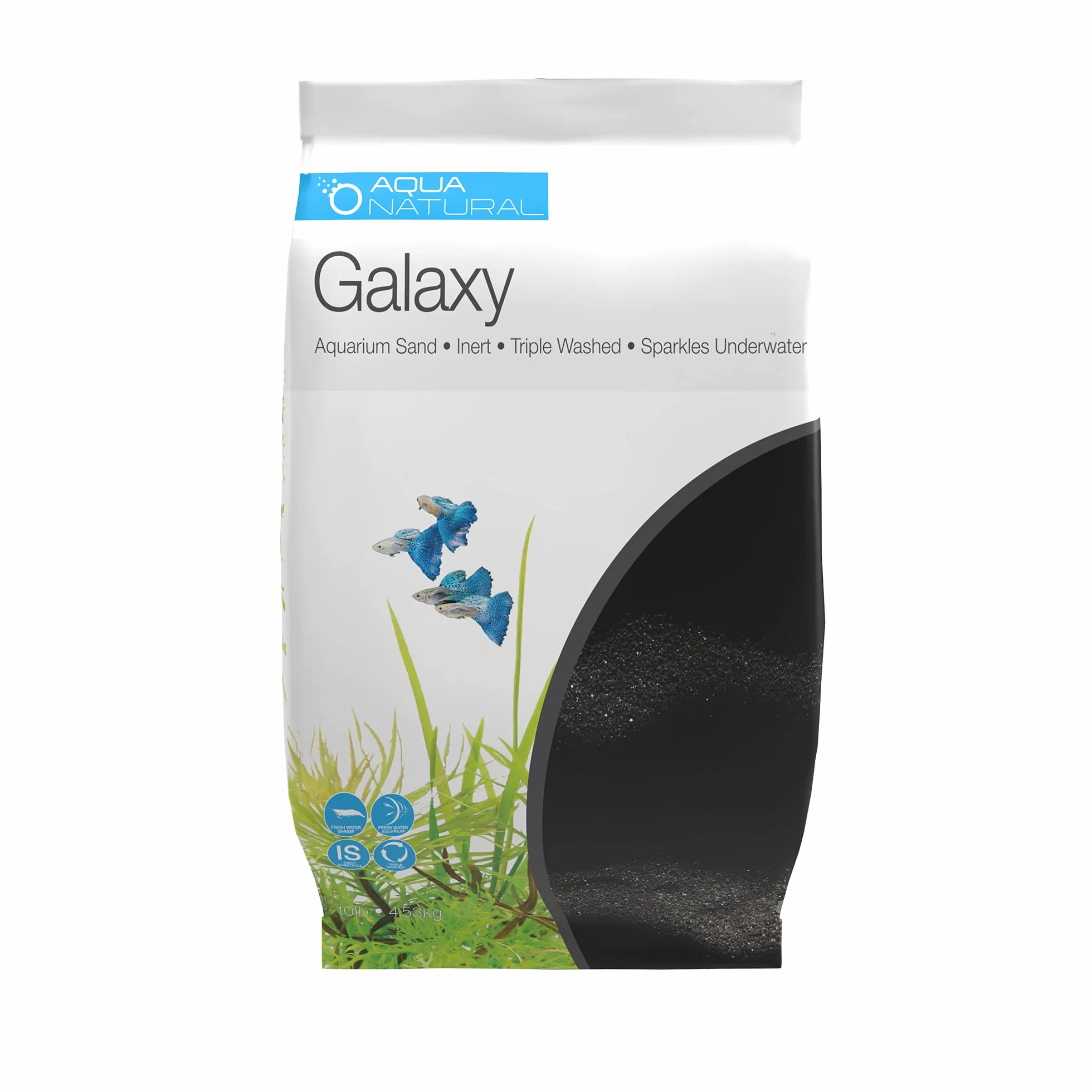 Aqua Natural Galaxy Sand Podłoże do aquascapingu, akwariów, terrariów i wiwariów, czarne, 9 kg